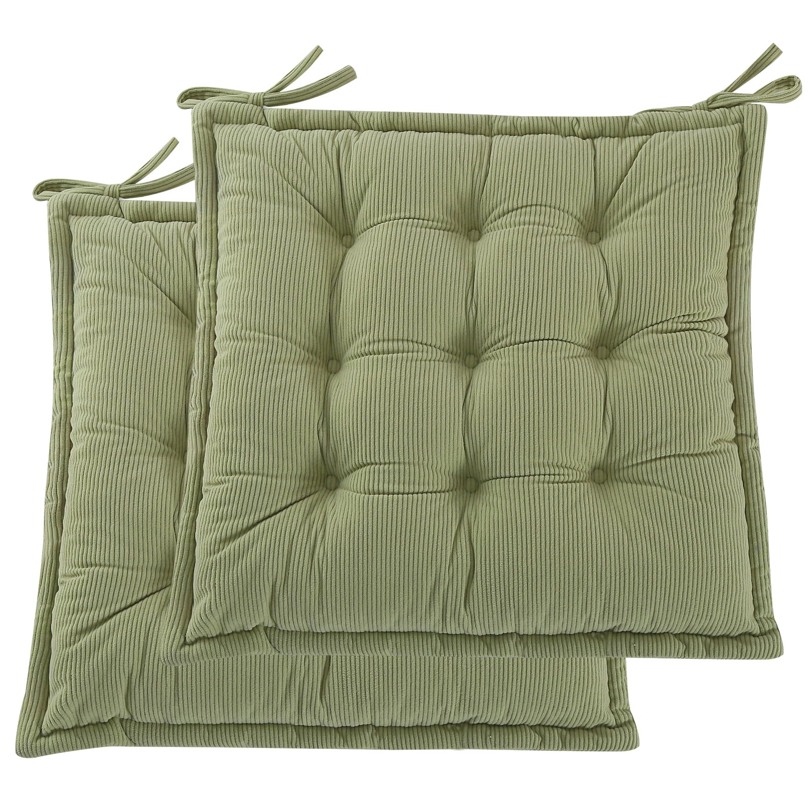 PRIMEPATIO Dining Chair Seat Cushions Set of 2, 45x45cm, Green