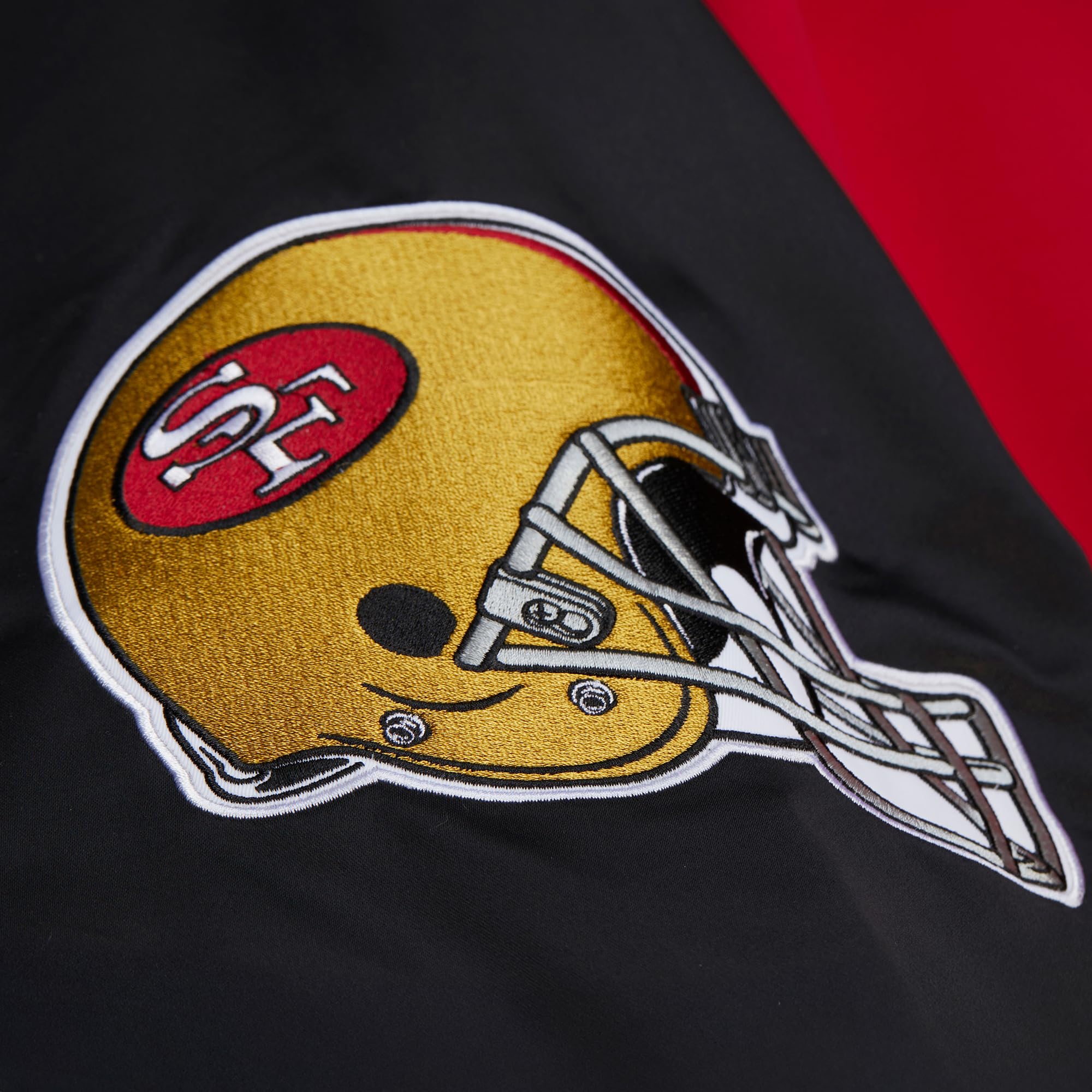 Mitchell & Ness Throw it Back Heavyweight Vintage Satin Jacket NFL Cremallera Completa Logo Bordado Hombres Mujeres Niños Unisex Primavera Verano Otoño Invierno