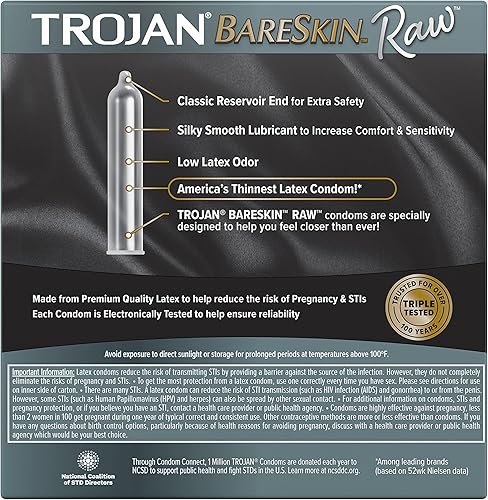 Miniatura 7 de Trojan Bareskin Raw - Condones lubricados, 24