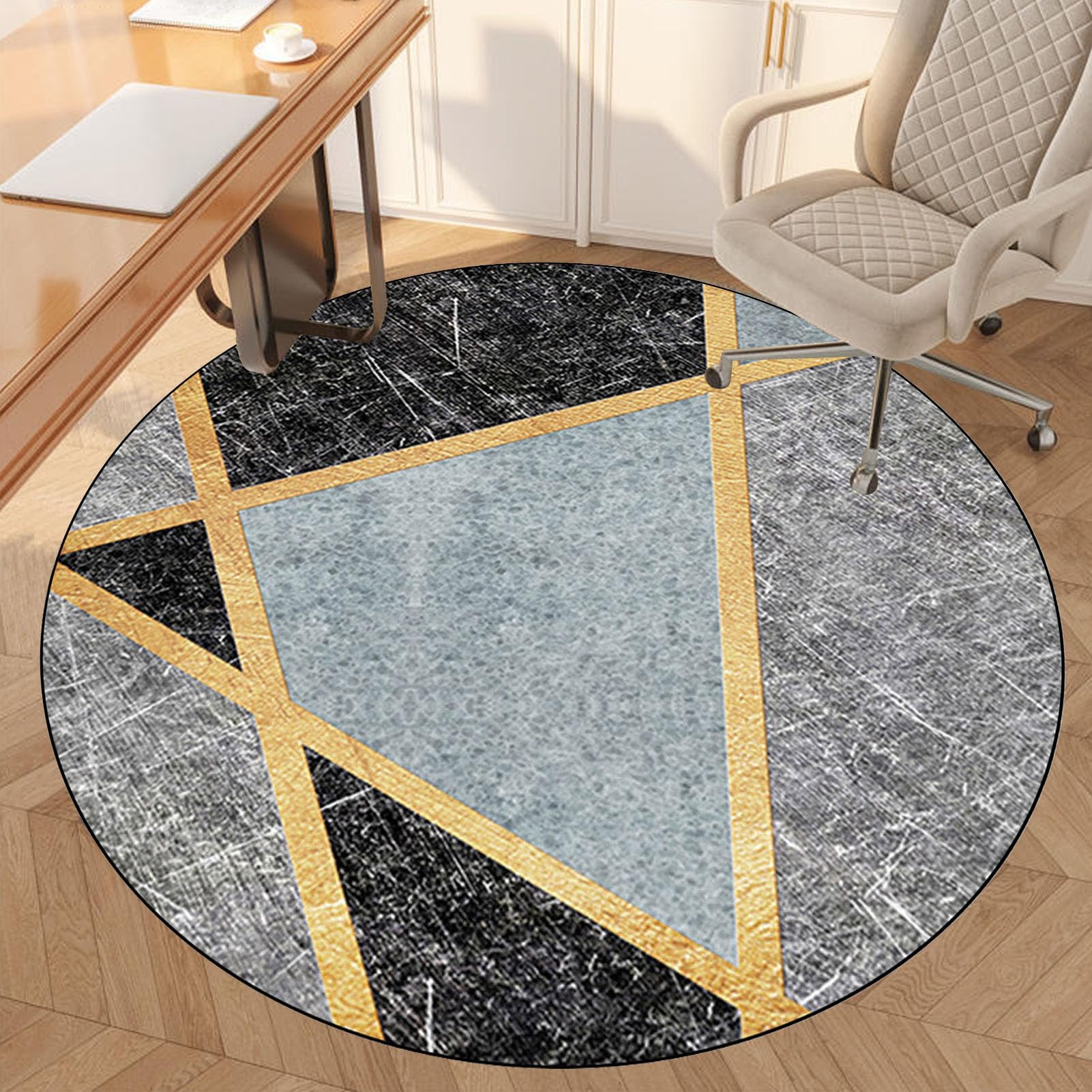 Office Chair Mat for Hardwood Floor, Round Desk Chair Mat for Rolling Chair Low-Pile Chair Carpet Hard Floor Protector Mat, Anti-Slip Gaming Computer Chair Mat Floor Mat for Office Chair 150 cm