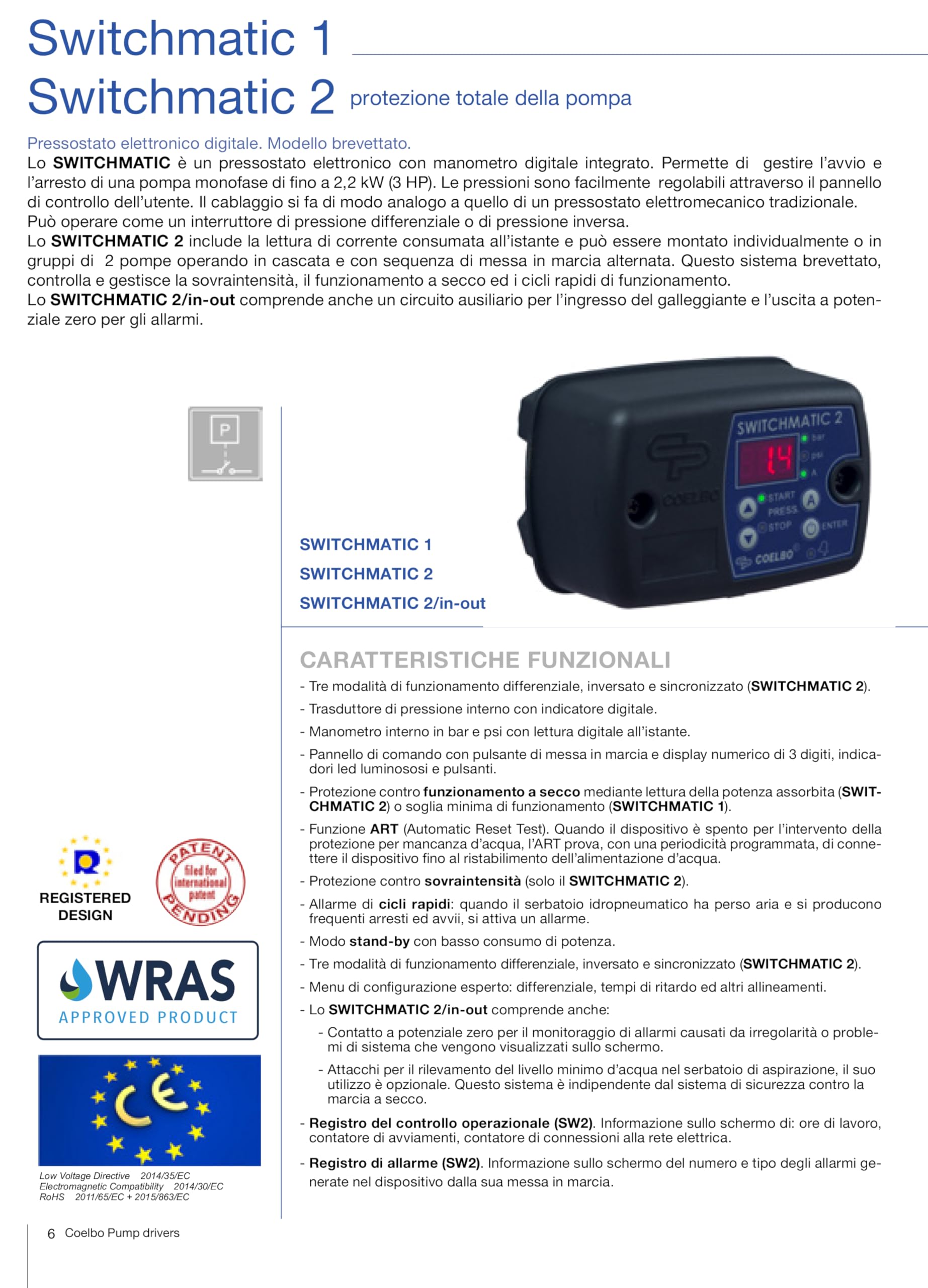 COELBO Elektronischer Digitaldruckschalter Switchmatic 2, Wasserpumpe