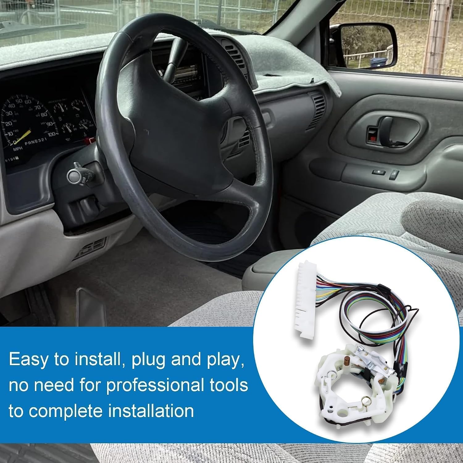 Turn Signal Switch Multi-Function Combination Switch TW20 Compatible with Chevrolet GMC Buick Cadillac Oldsmobile Dodge AMC Jeep 1969-2002 Replace 1995976 1995963 1995975 1997983 56002011,10 Pin 12V