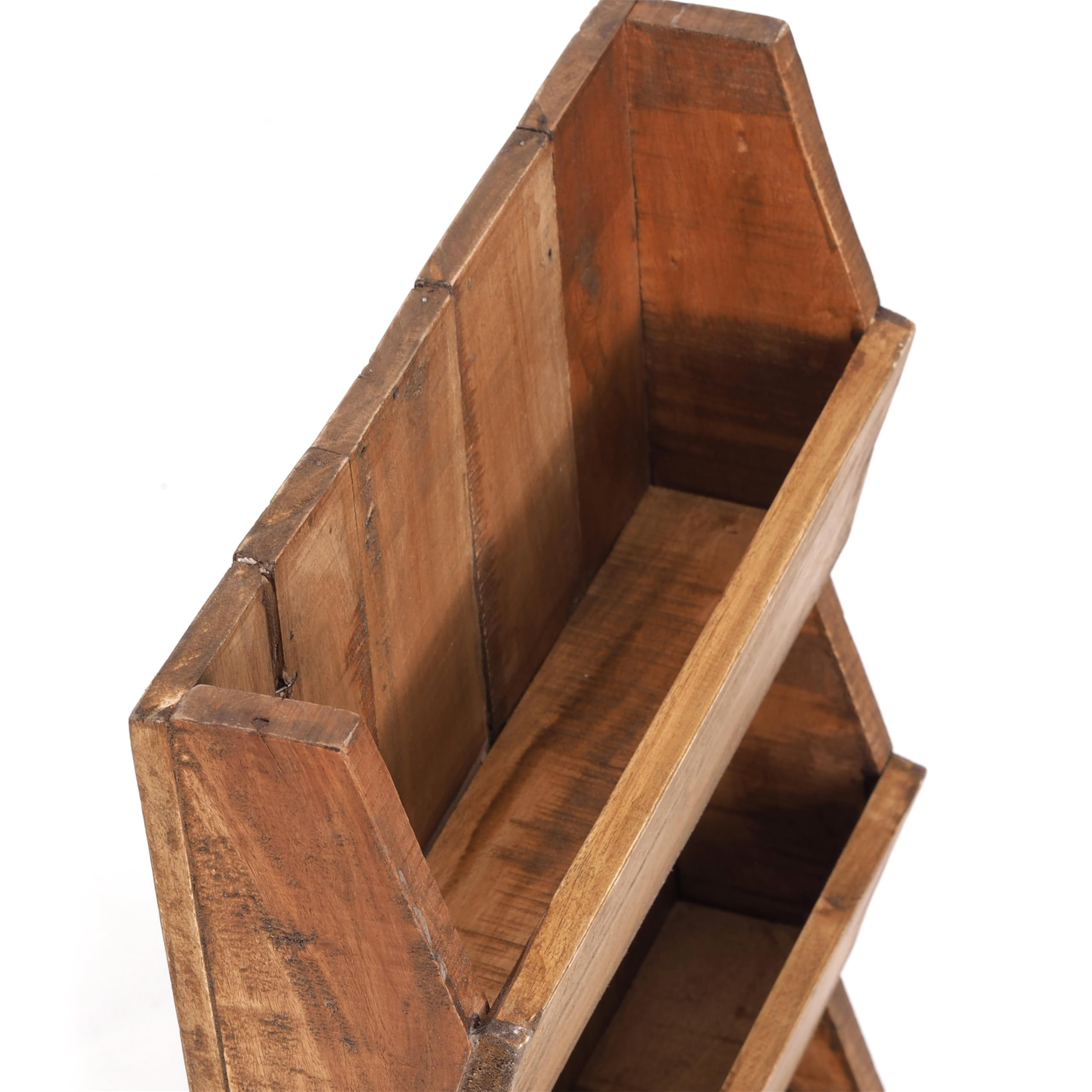 DESIGN DELIGHTS Étagère murale News 60 - En acajou massif - 60 x 38 x 11 cm (H x l x P) - Pour journaux, magazines - Couleur : 01 Natur-Vintage