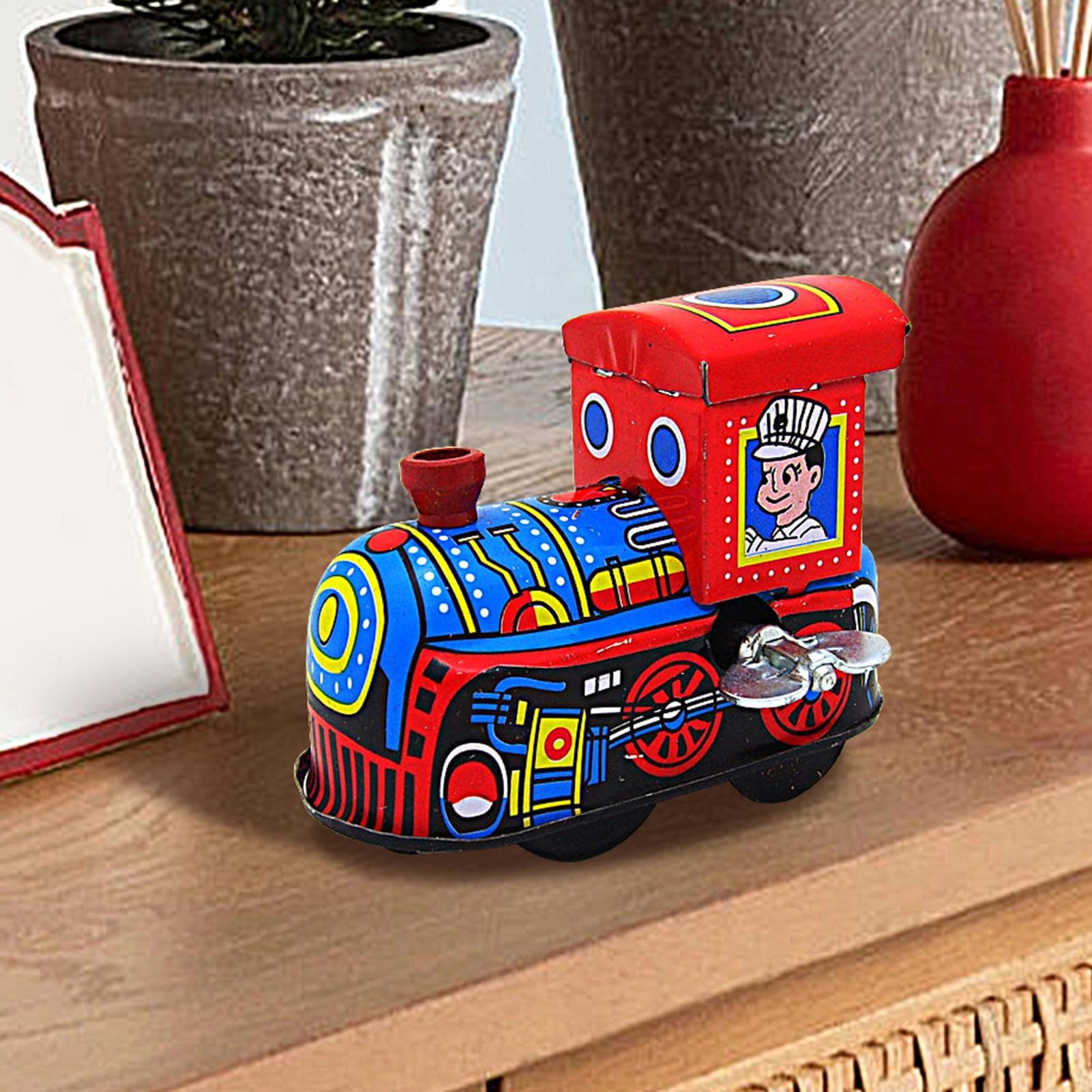 Juguetes retro con cuerda – Juguete de locomotora vintage para niños, juguetes de lata enrollada, adornos de escritorio, divertido juguete de colección para niños, niñas y niños