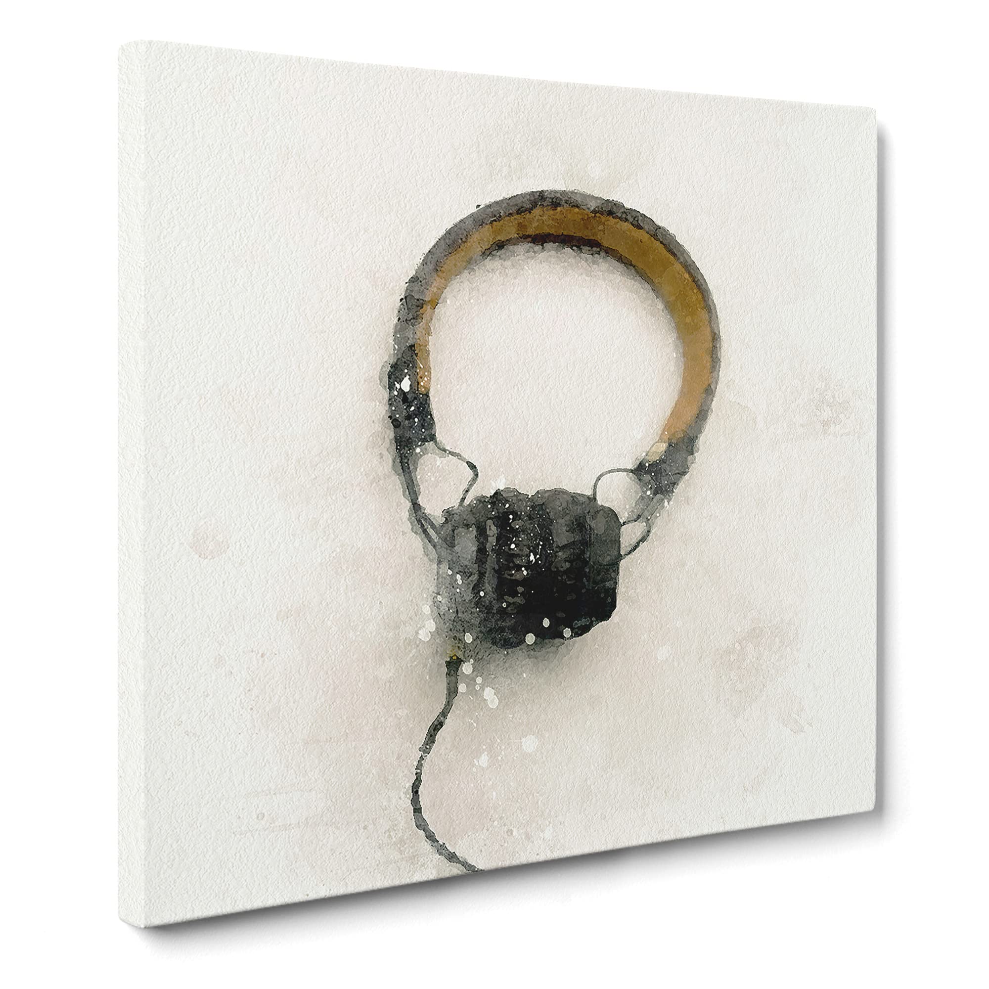 Headphones Canvas Print, Mixed, 35L x 35W cm