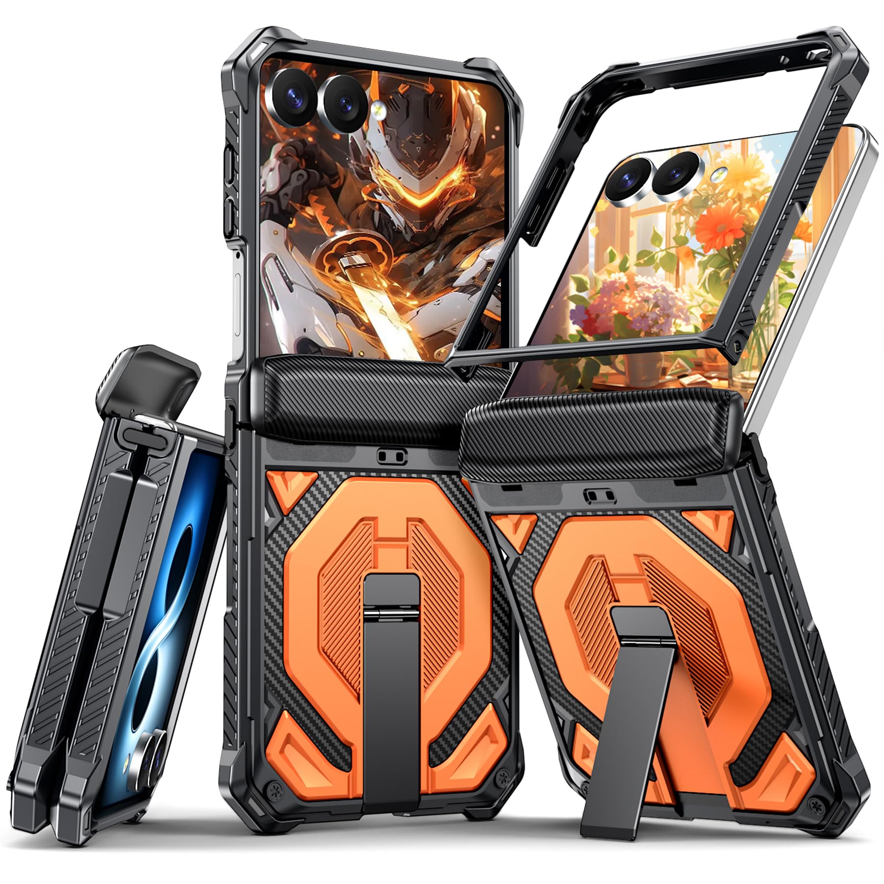 Ysnzaq Custodia magnetica per Samsung Galaxy Z Flip8 con cavalletto