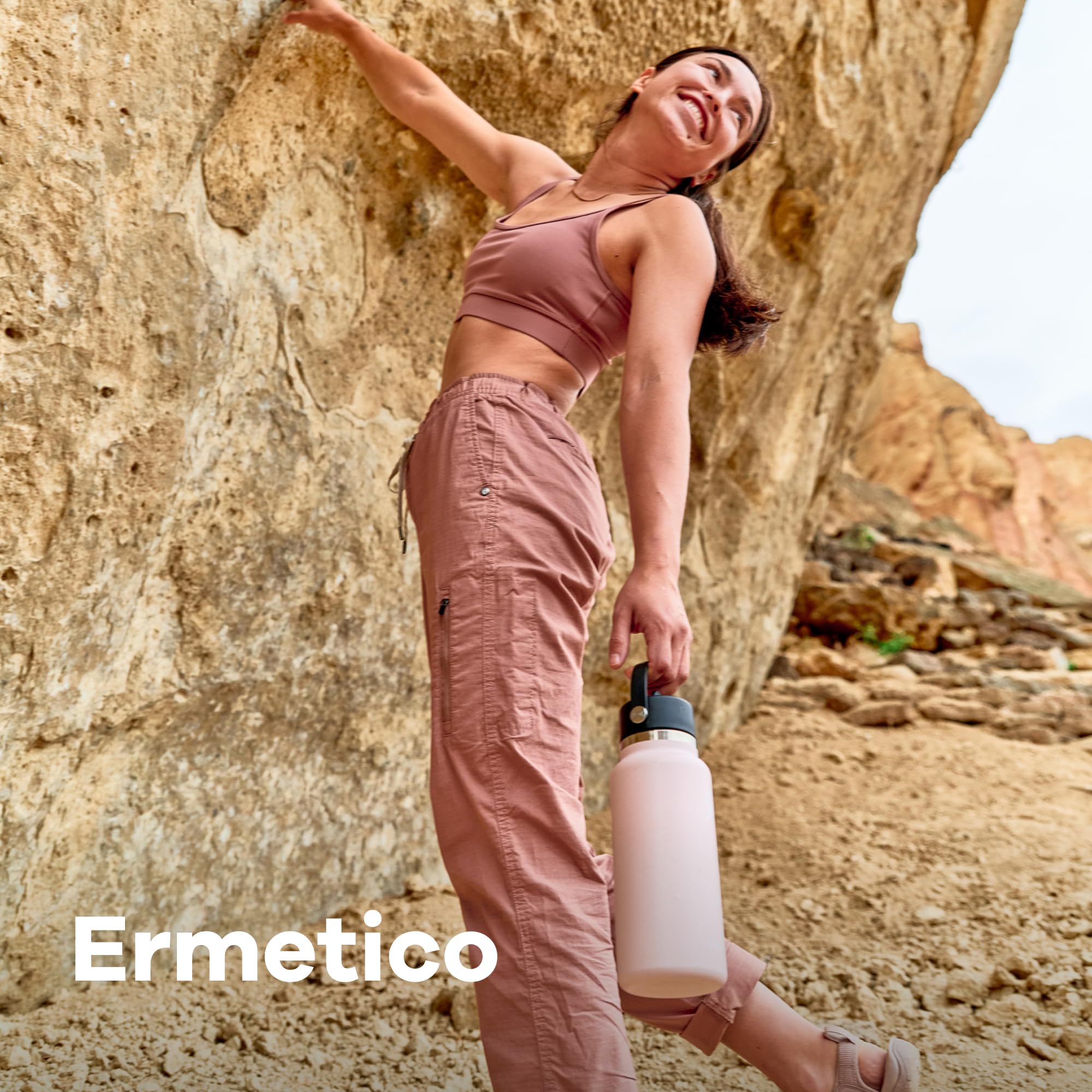 Hydro Flask - Wide Mouth - Borraccia da 1180 ml (40 oz) - Acciaio inossidabile con isolamento sottovuoto e coperchio a prova di perdite e rivestimento in polvere - Wide Mouth - White