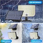 La lumière du capteur de mouvement solaire à l'extérieur, KagoLing 256 LED Lumières solaires pour l'extérieur IP65 imperméable 3 Modes Split Design Solar Security Flood Lights avec 16.4ft Câble pour le chemin de triage de porte avant de Fence Patio