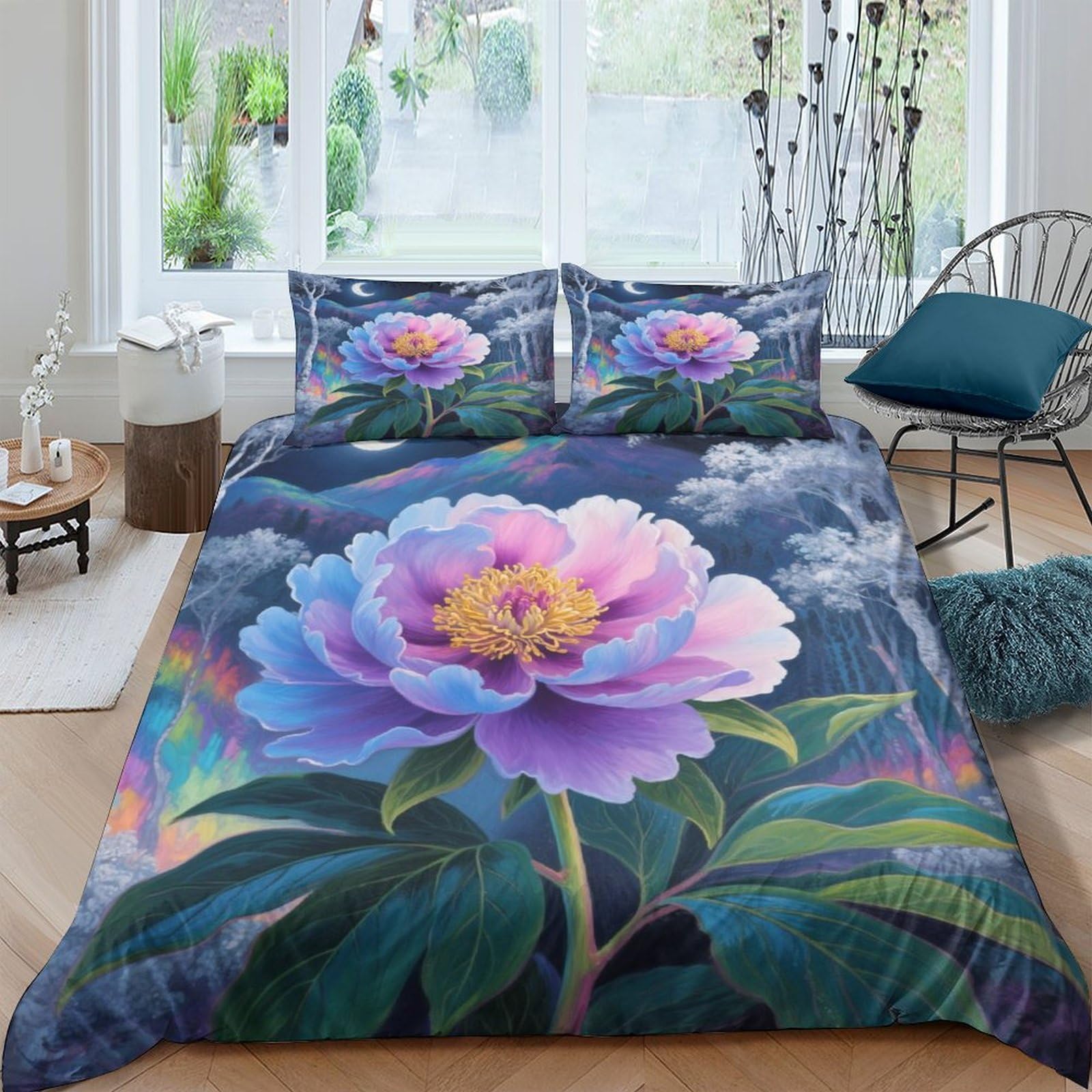 Housse de couette pivoine 3D pour transformer la chambre d'un ado en oasis florale