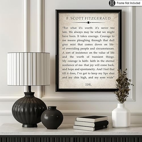 Miniatura 3 de Poster Master F Scott Fitzgerald - Póster de gran Gatsby - Por lo que vale la pena el arte - Arte de cita literaria - Regalo para él, ella -