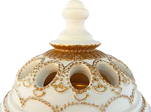 Miniatura 4 de AM Quemador de incienso de carbón  Quemador Bakhoor, quemador de resina de incienso Oud para oficina y decoración del hogar  Lavish 4 pilares