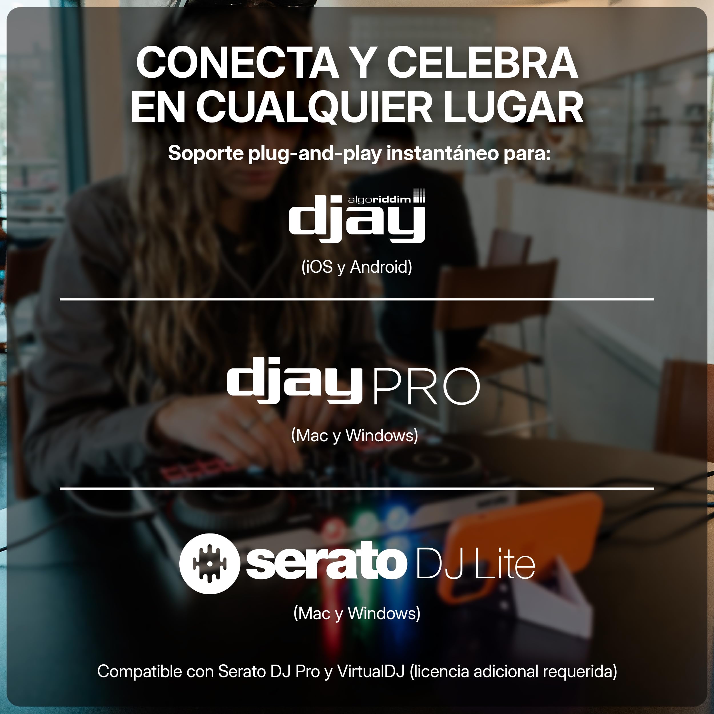 Numark Party Mix III Controlador DJ Bluetooth con Luces Integradas | Beat Assist, Smart Fader, 16 pads, mezclador DJ de 2 decks, control Stems, USB-C, Serato DJ Lite y Algoriddim djay incluidos