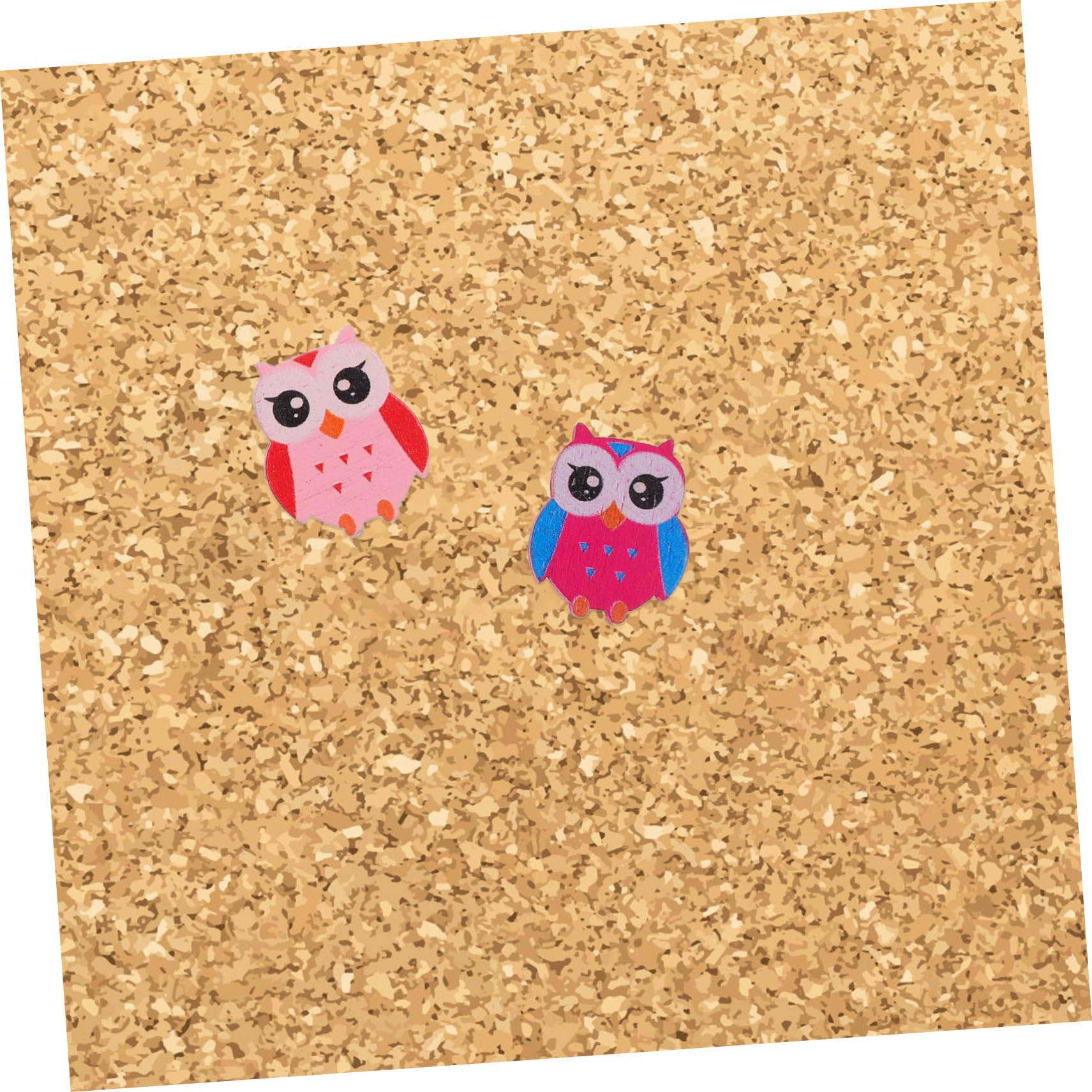 DOITOOL Alfiler De Búho Lindos Suministros De Oficina Lindos Alfileres De Animales Suministros De Oficina Rosa Chinchetas para Mapa Alfileres Decorativos De Madera 30 Piezas*4