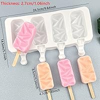 Vista 6 de Juego de 2 moldes de silicona para paletas de helado, moldes de 8 cavidades para pastel de chocolate, herramientas de paletas caseras para el hogar