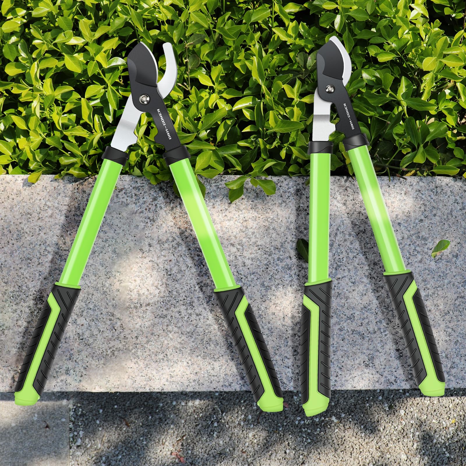 58 cm SK5 podwójne nożyce tnące 5 cm suche/mokre gałęzie - trójkątna rura stalowa i SecureLock, wytrzymałe nożyce do drzew zielone/czarne