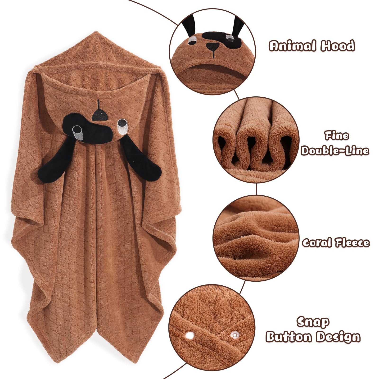 WeddHuis Serviette De Bain à Capuche Pour Bébé, Douce Et