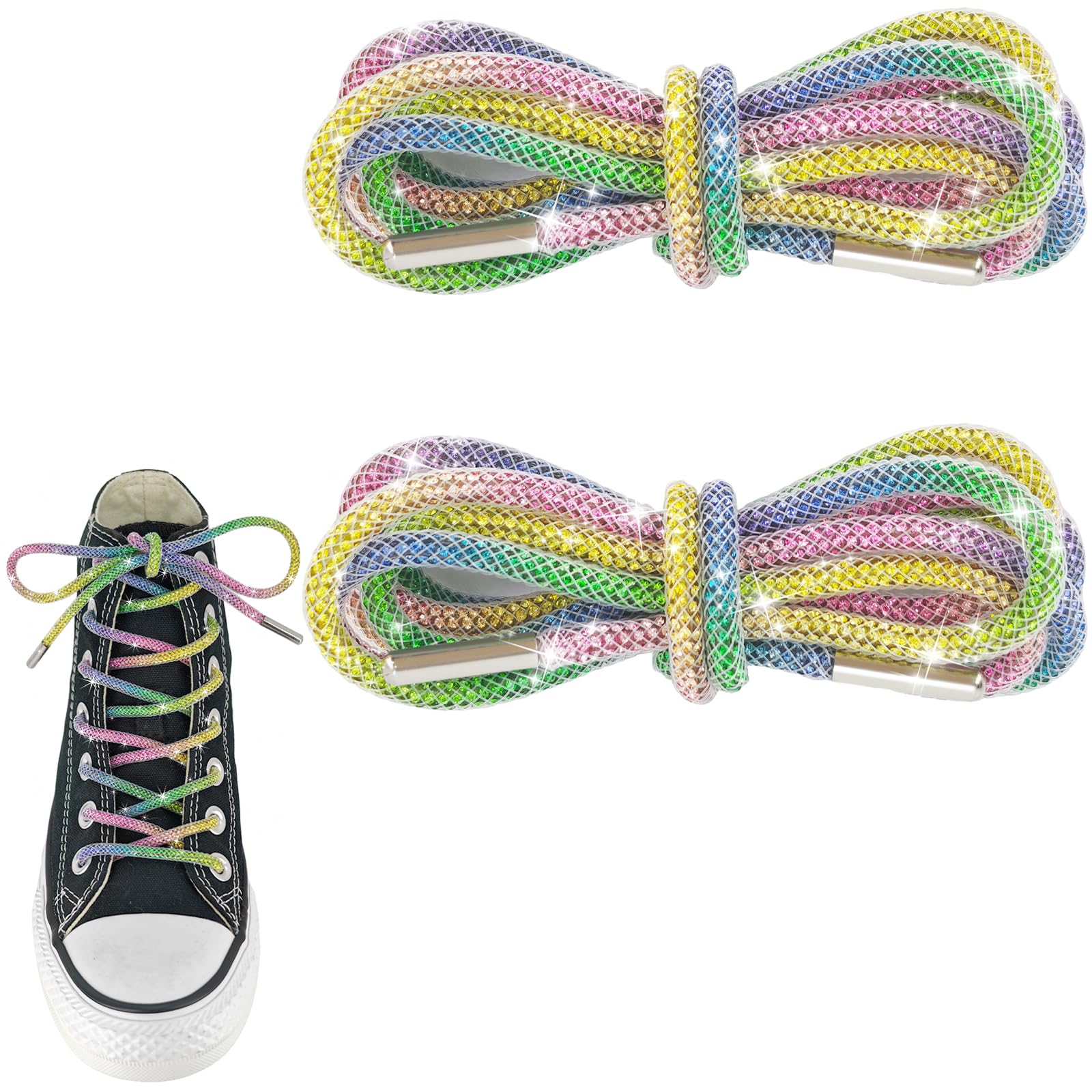 Glitter Rhinestone Shoe Laces for Women Sneakers Boots