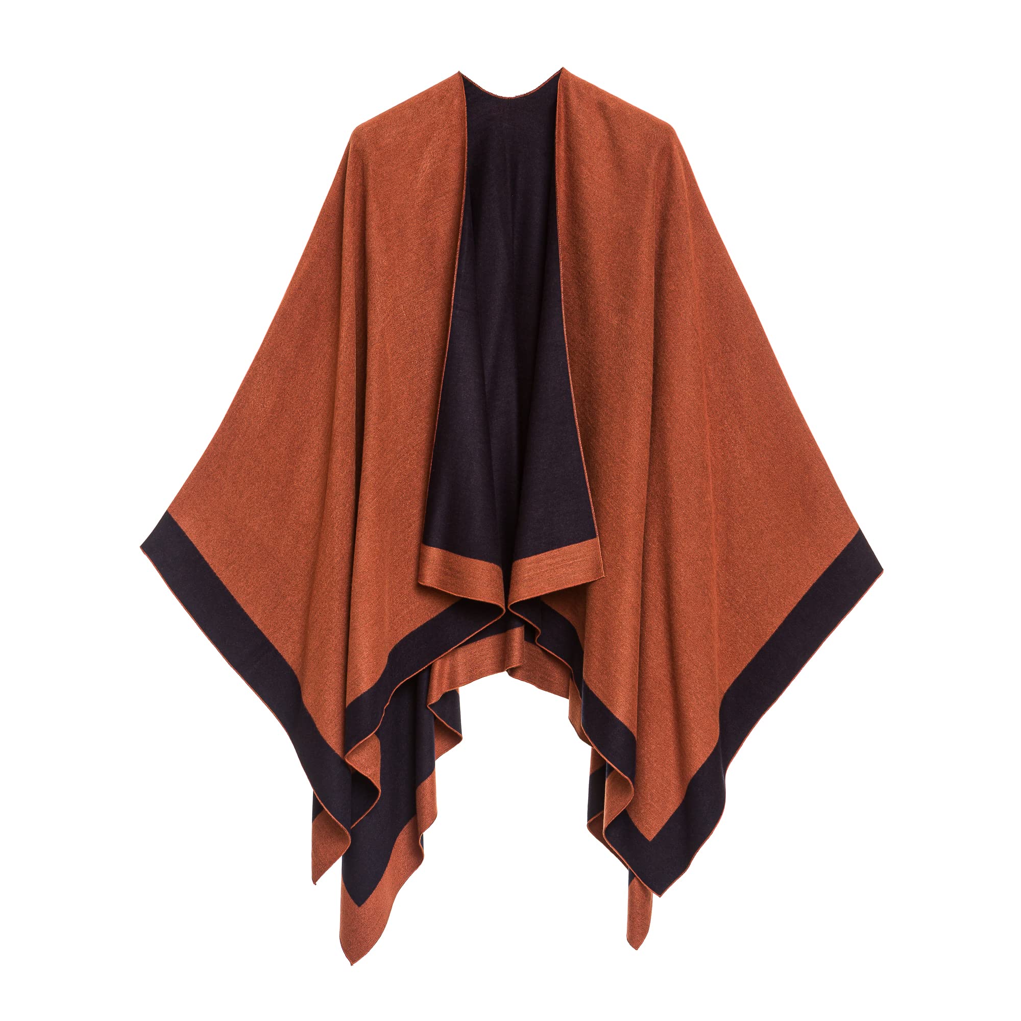 Women's Shawl Wrap Poncho Ruana Cape Cardigan Sweater Open Front for Fall Winter