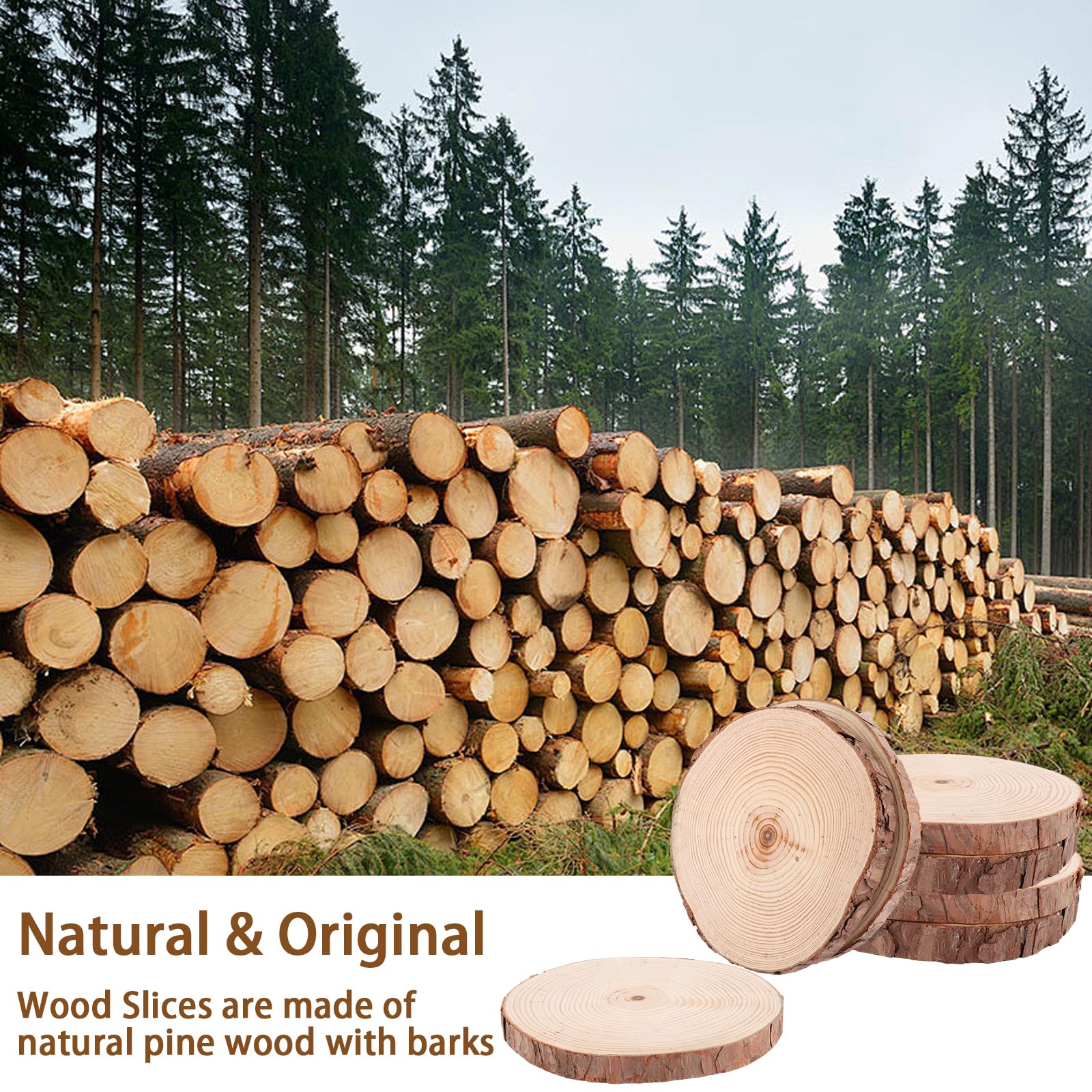3 Dischi Di Legno Non Trattati 20-22 Cm, Spessore 20 Mm, Non Forati, Per Progetti Fai-da-te, Decorazioni Natalizie E Matrimoni, Legno Naturale