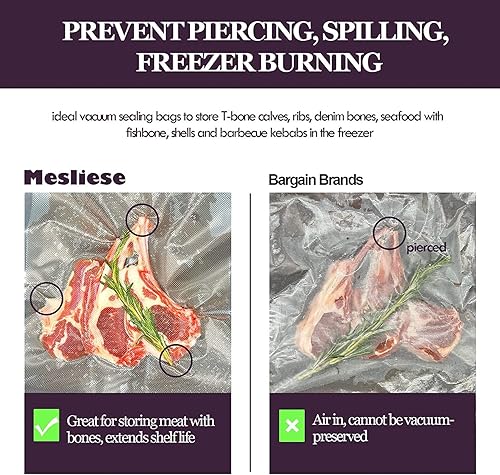 Miniatura 4 de Mesliese - Rollos de bolsas selladoras al vacío para ajuste personalizado de 11 x 16 pies, paquete de 3 unidades de 8 x 16 pies, paquete de 3