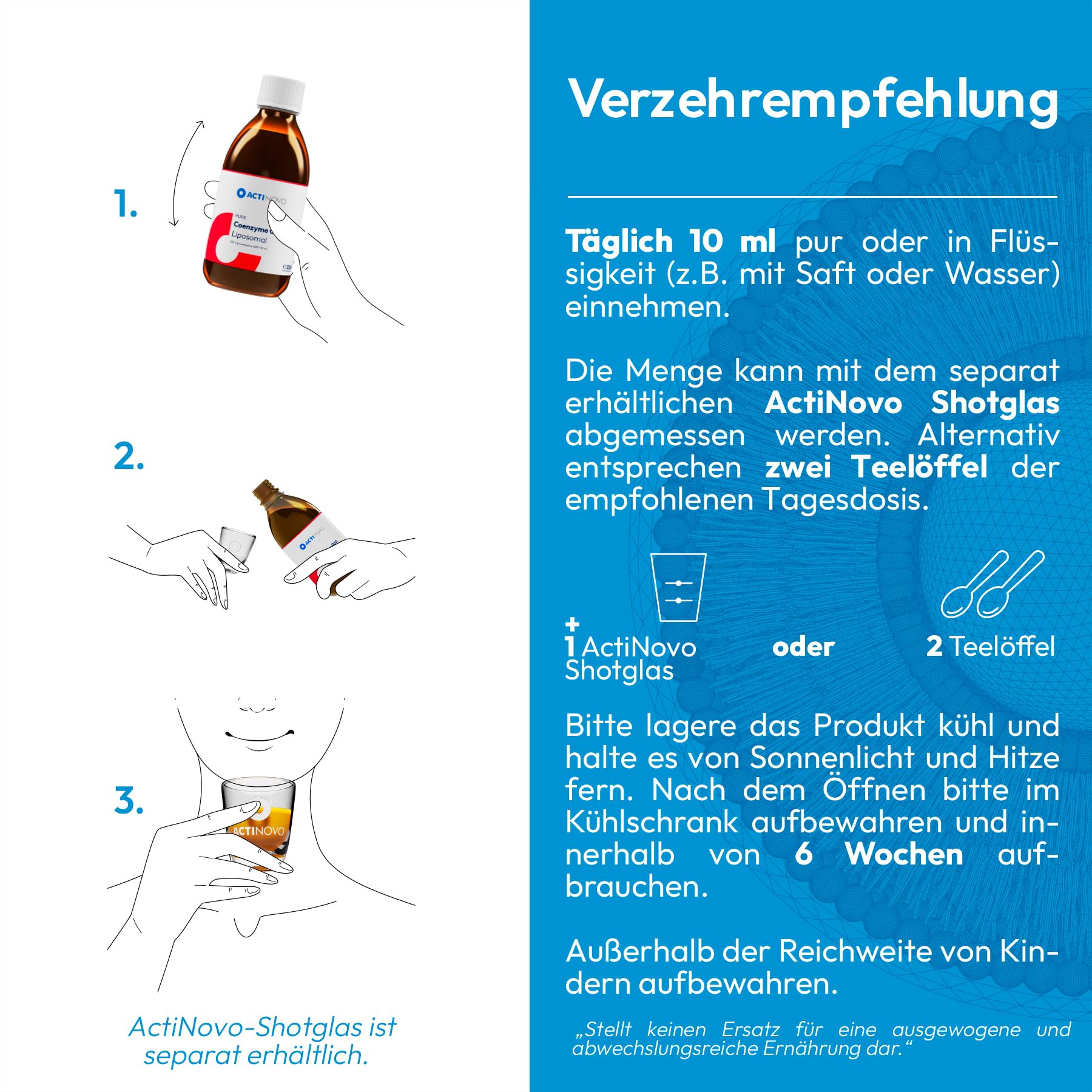 Coenzym Q10 | 25 Tagesdosen à 100 mg CoQ10 | Vegan | 250 ml | Hochdosiert & laborgeprüft | Wirksamer als Kapseln & Pulver | Liposomal | Glutenfrei | Made in Germany