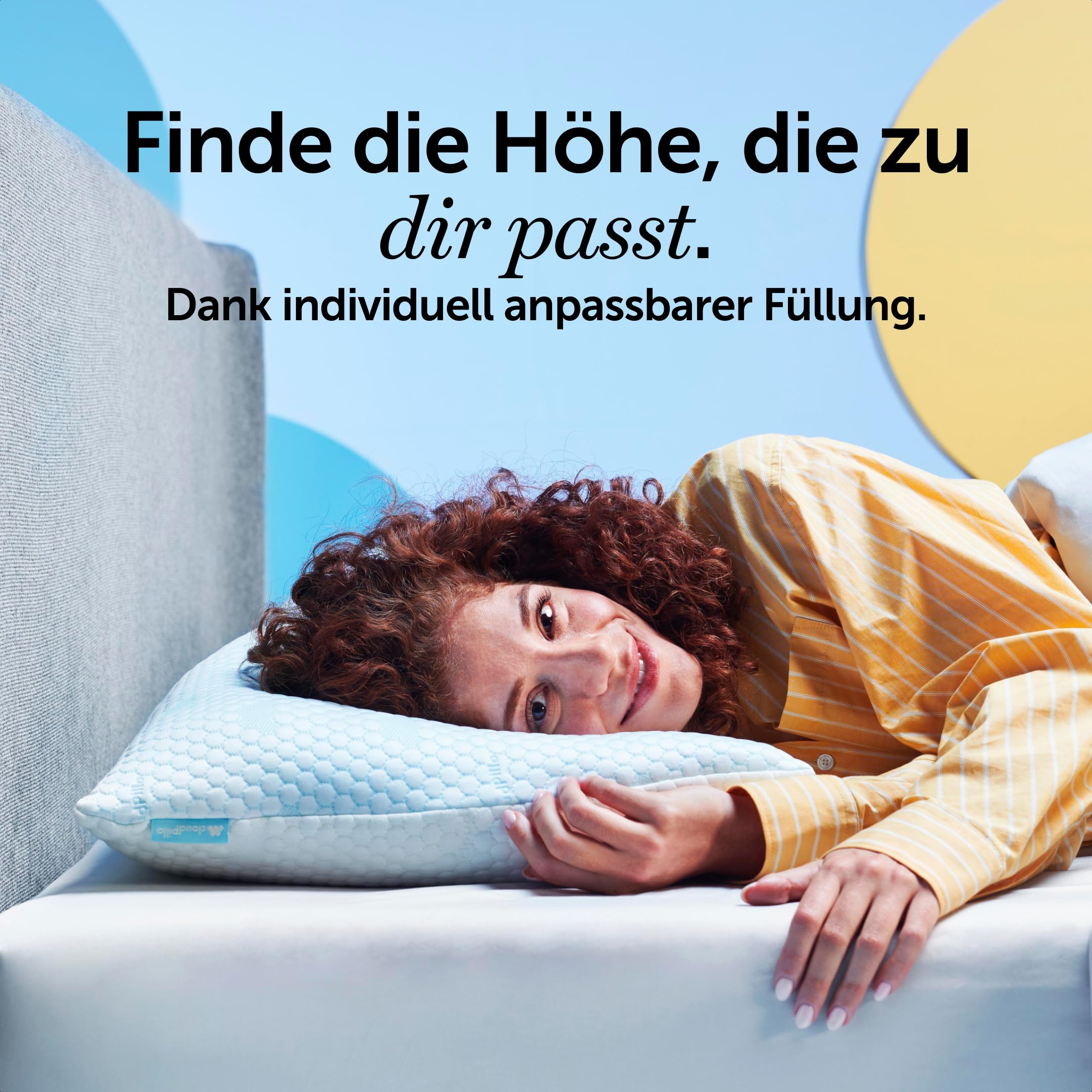 Cloudpillo Kopfkissen 40x80 cm – Ergonomisches Memory-Foam-Kissen für Seitenschläfer, höhenverstellbar, atmungsaktiv, hypoallergen