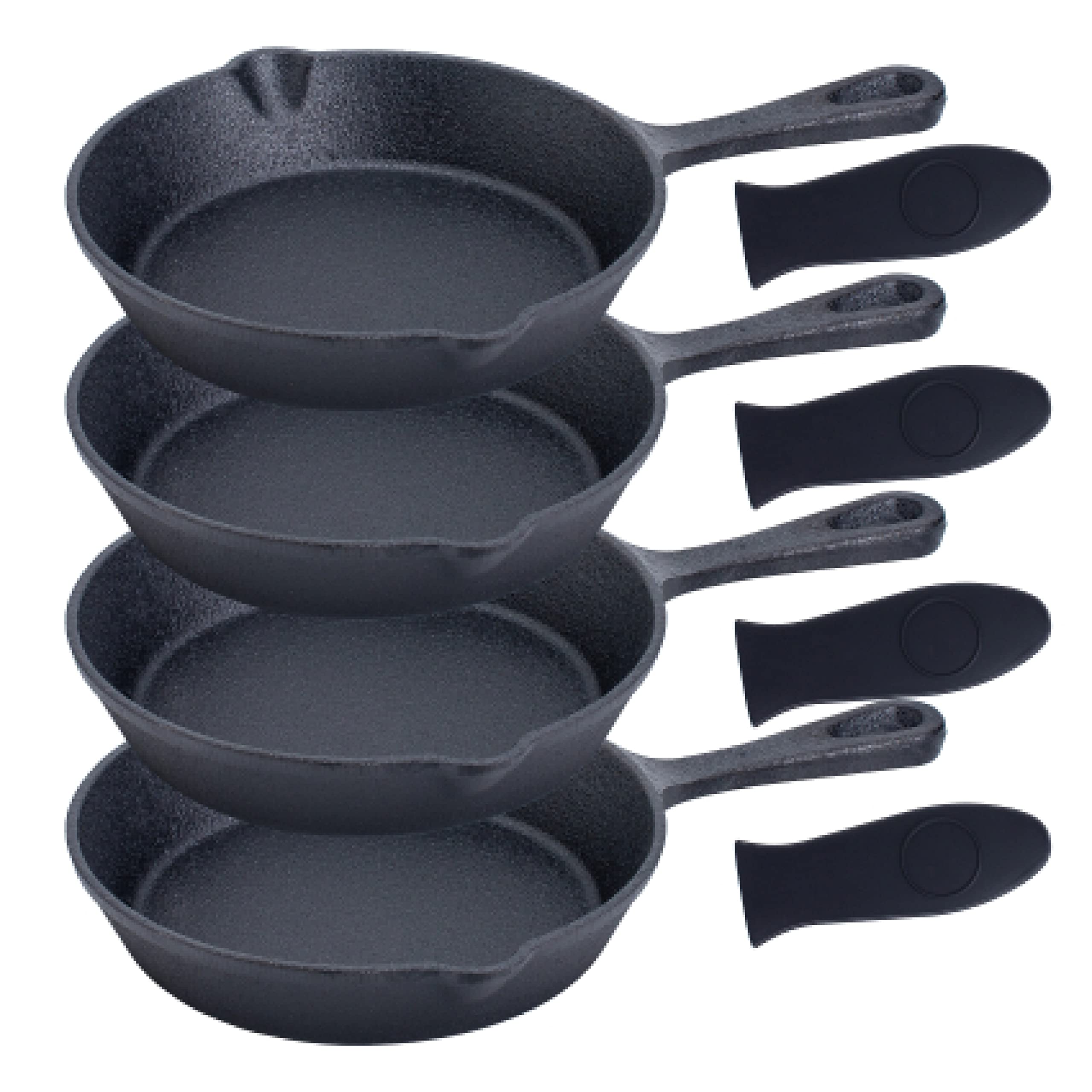 Bruntmor Cast Iron Frying Pan Set of 4