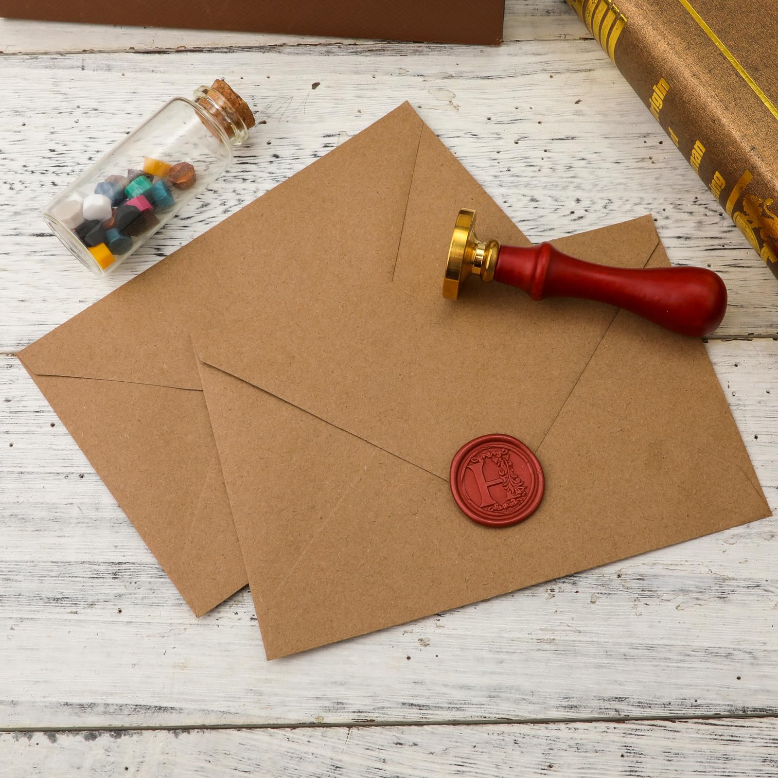 SWANGSA Initial Alphabet C Wax Seal Stamp Kit, Vintage