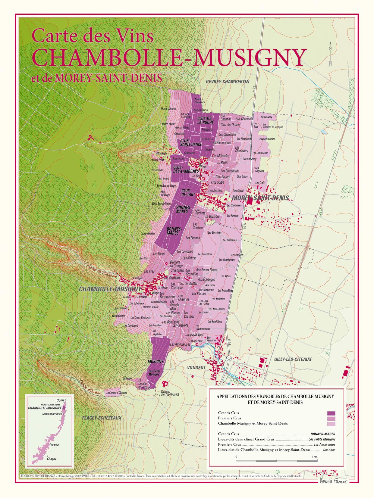 Carte des vins de Chambolle-Musigny et de Morey-St-Denis