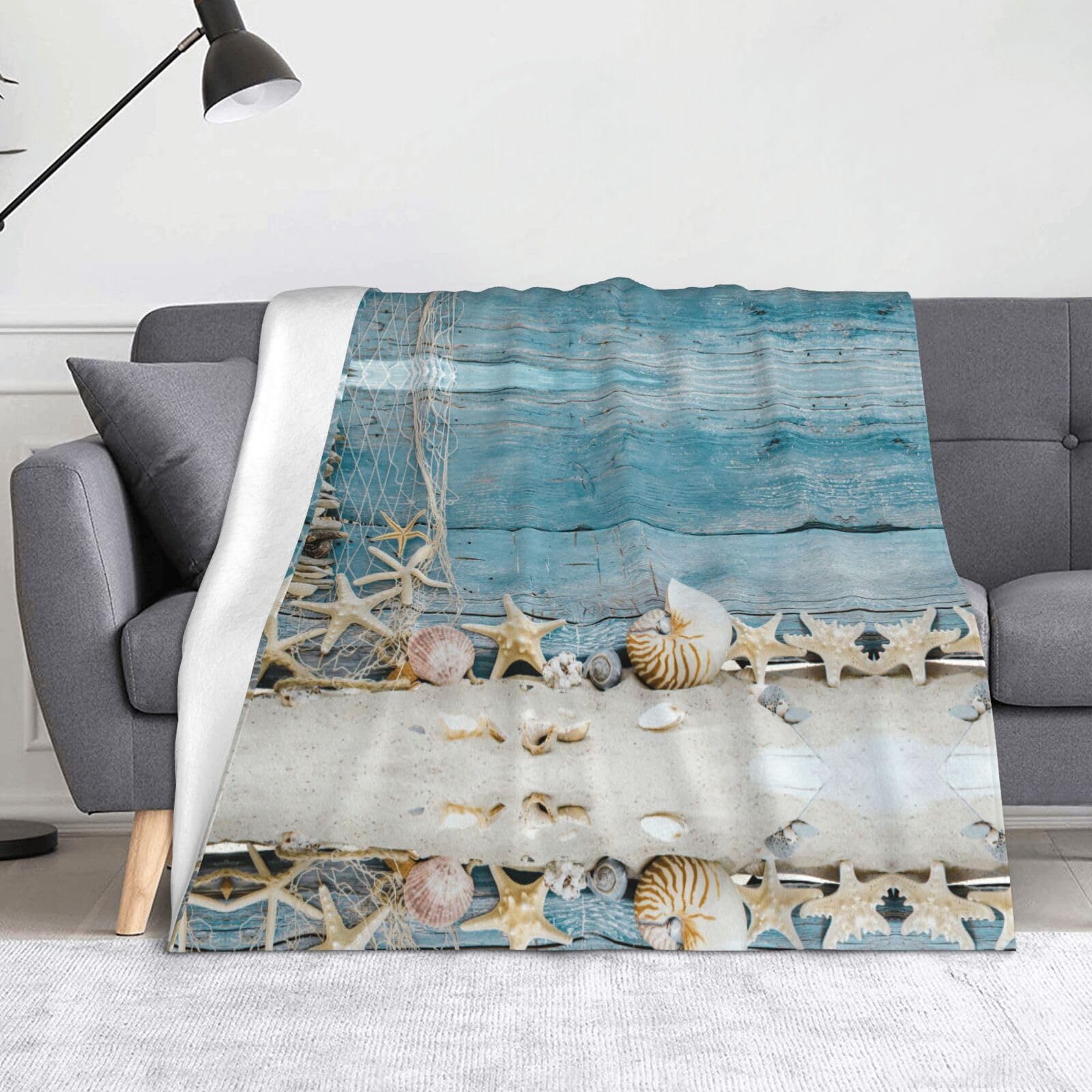 Couverture polaire en flanelle coquillage 152x127 cm légère CHANGLEI