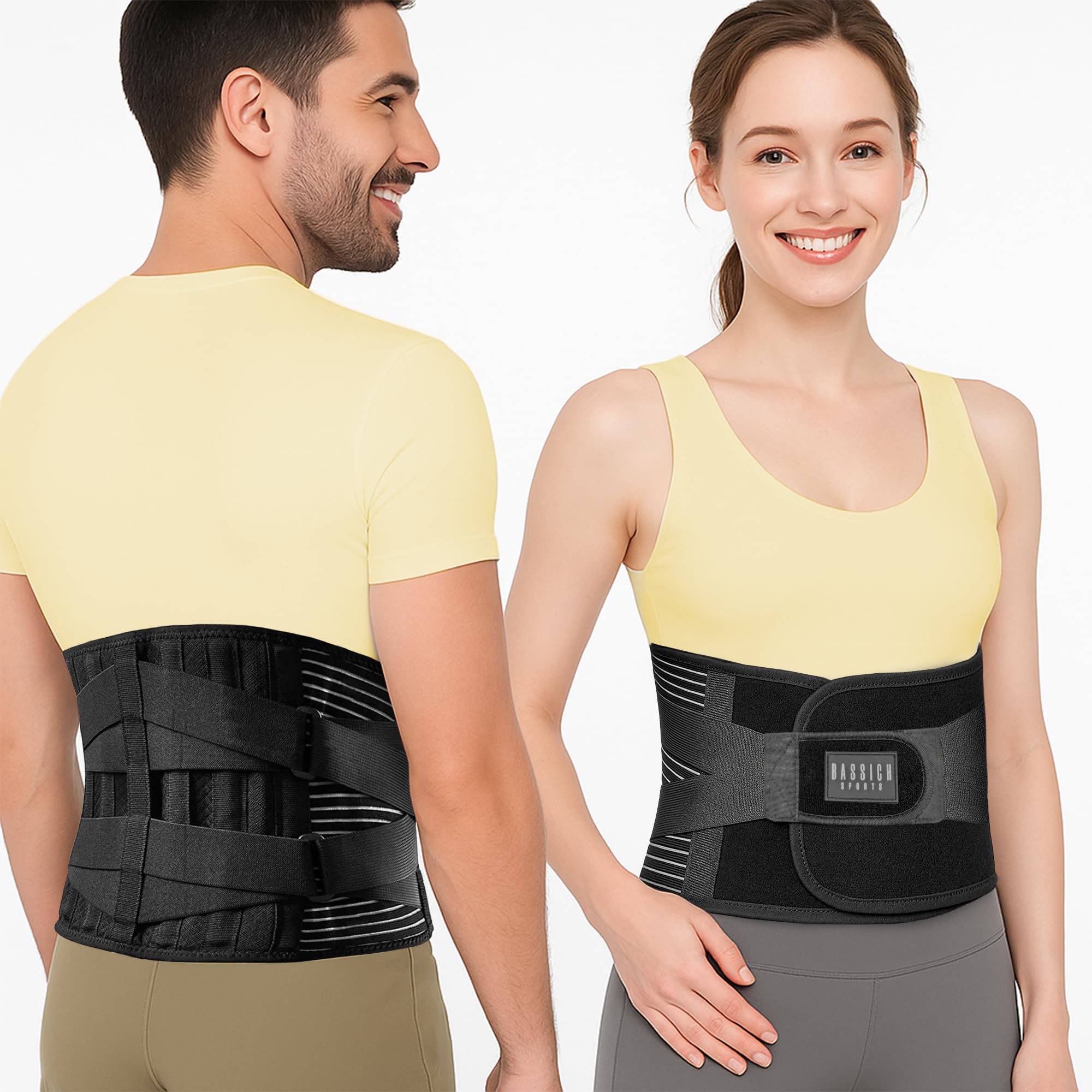 Faja Lumbar Hombre y Mujer para Trabajo y Uso Diario – Soporte Lumbar Ajustable, Cómoda y Resistente | Mayor Anchura en Espalda | Presentación Premium