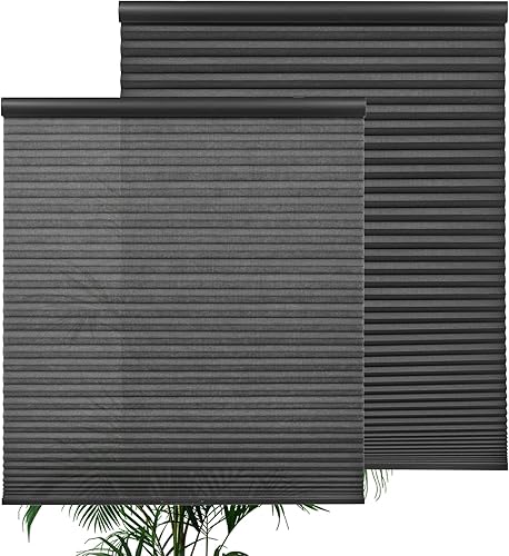 Persilux Persianas celulares 100 % opacas, sin cordones, de 1.8 pulgadas, persianas individuales de panal de abeja, persianas celulares con