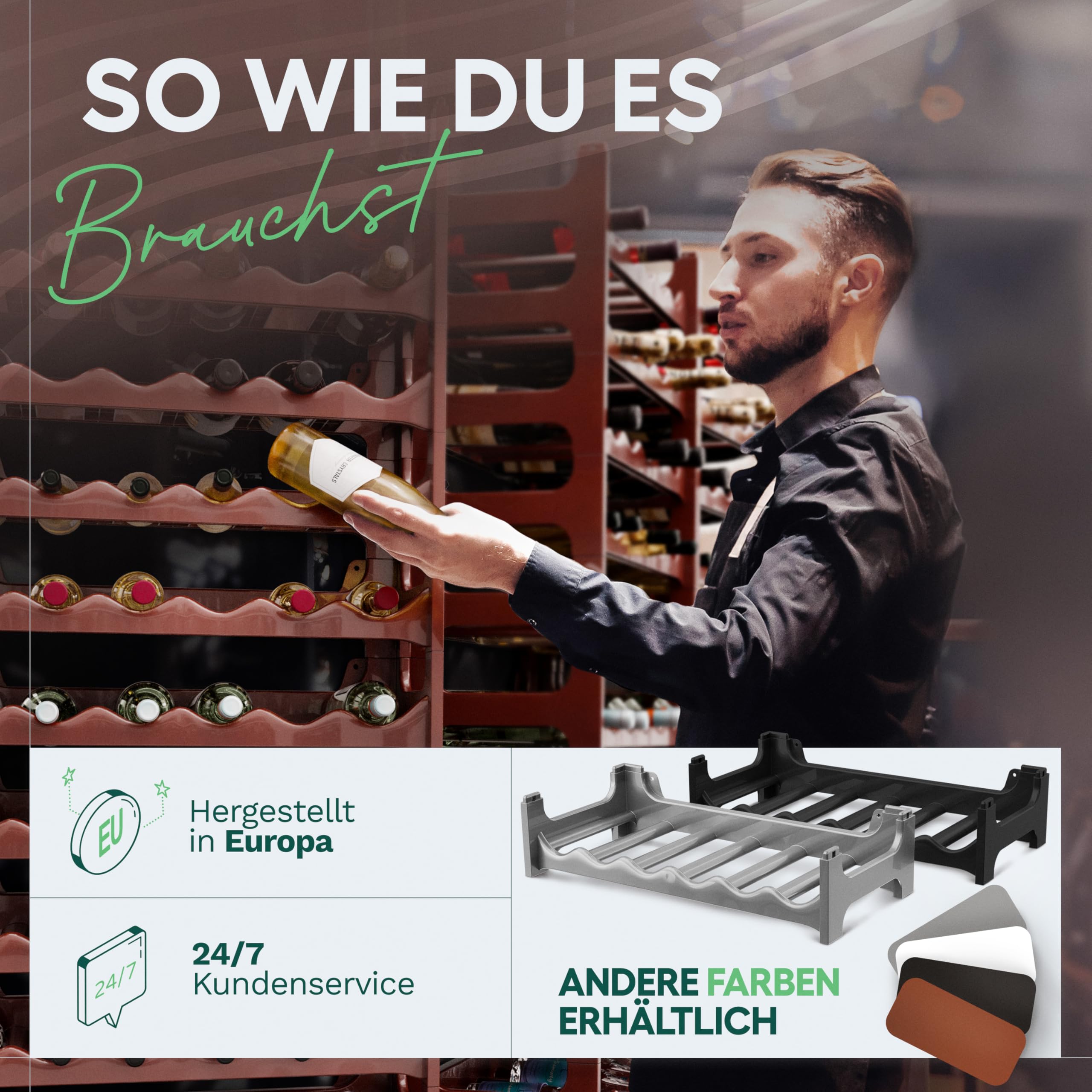 Novaliv Stojak na wino na 6 butelek plastikowy solidny plastikowy brązowy