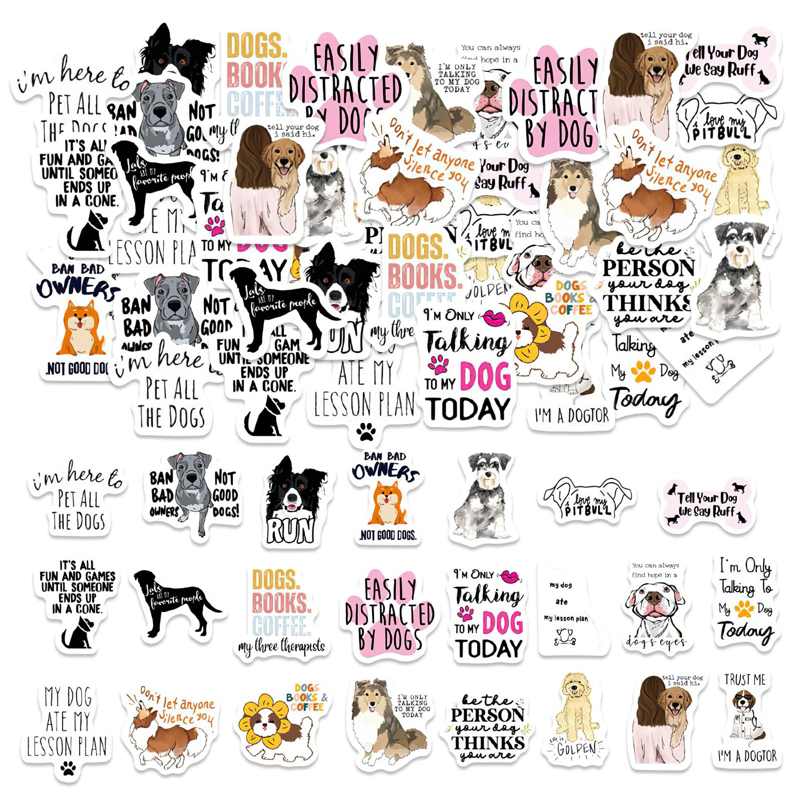 46PCS Cute Dog Stickers,Kawaii Dog Stickers,DIY Decoration Stickers Set for Travel Case Laptop, Planners, Calendars