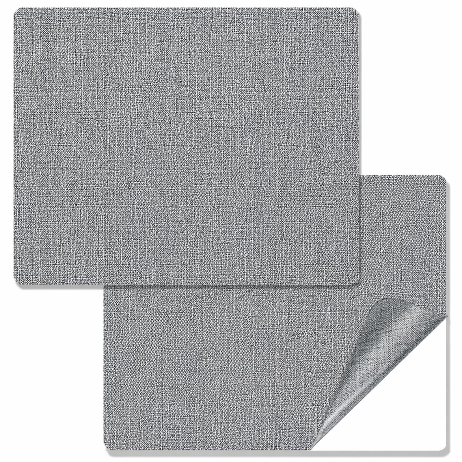 2 Pcs Grey Canvas Repair Patch, 20X28cm Self-Adhesive Canvas Repair Patches for Sofs & Tents, Waterproof Fabric Repair Kit, Adhesive Fabric Repair Patches for Sofas Tents Furniture Car Seats