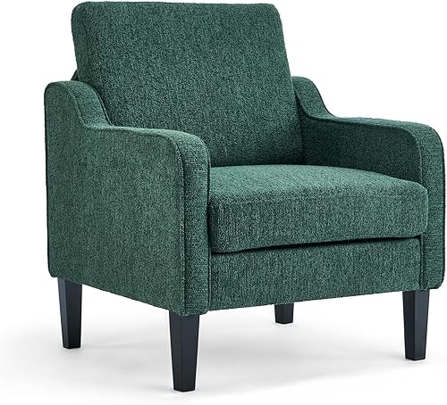 Miniatura 39 de VINGLI Silla decorativa moderna de mediados de siglo, sillas decorativas de tela beige para sala de estar, sillón tapizado, sofá con brazos