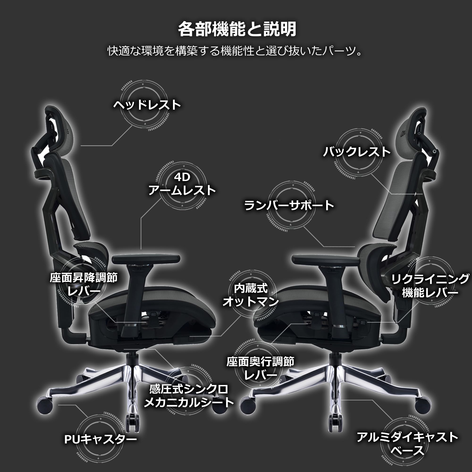 Amazon.co.jp: Contieaks ゲーミングチェア メッシュ グレー 灰 