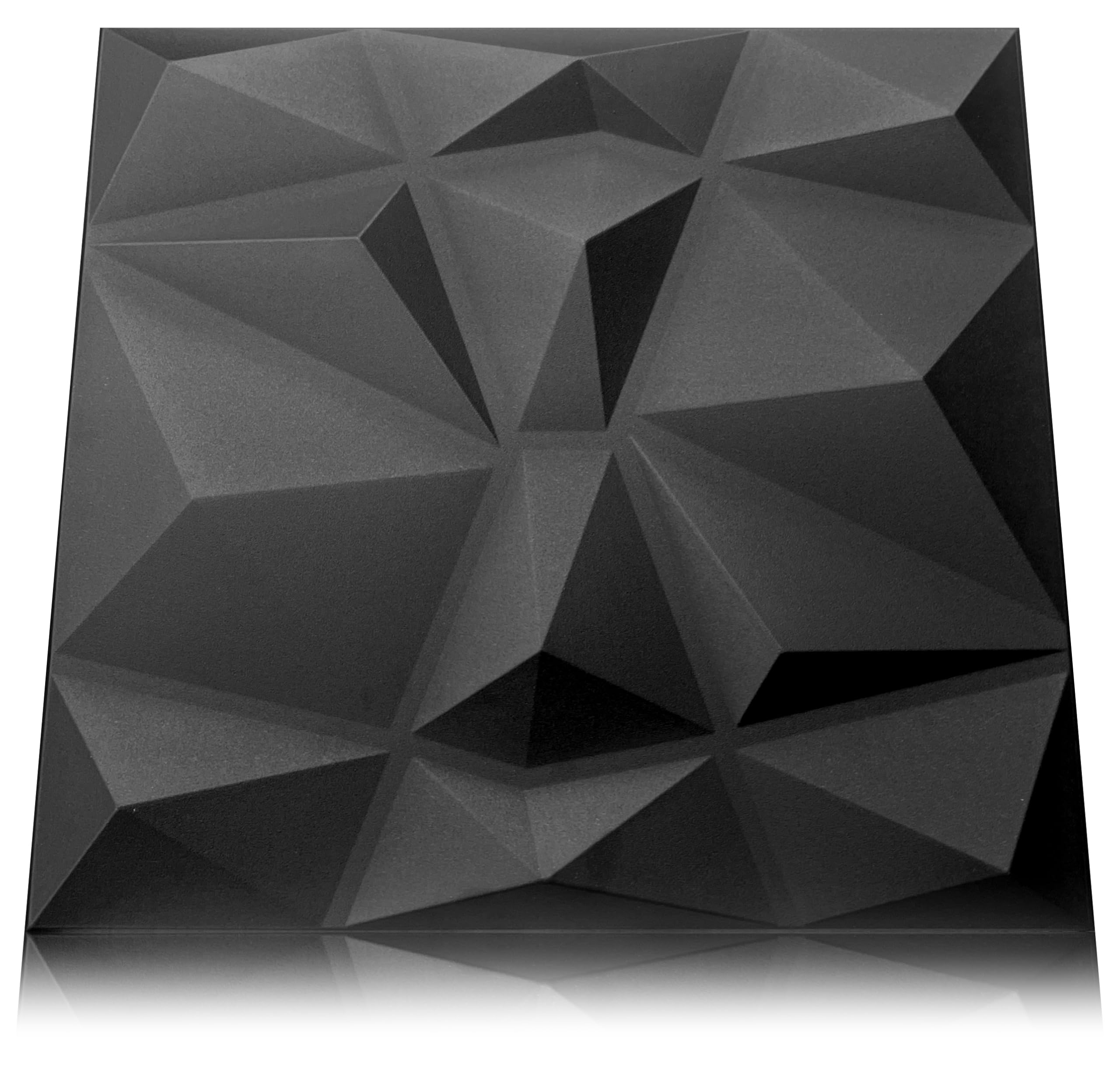 DECCART Pannelli Decorativi Per Pareti 3D - Pannelli Murali - Pannello Decorativo Parete - Polystyrène PSE - 50x50 cm Ambra 8 m², 32 Pezzi, Nero