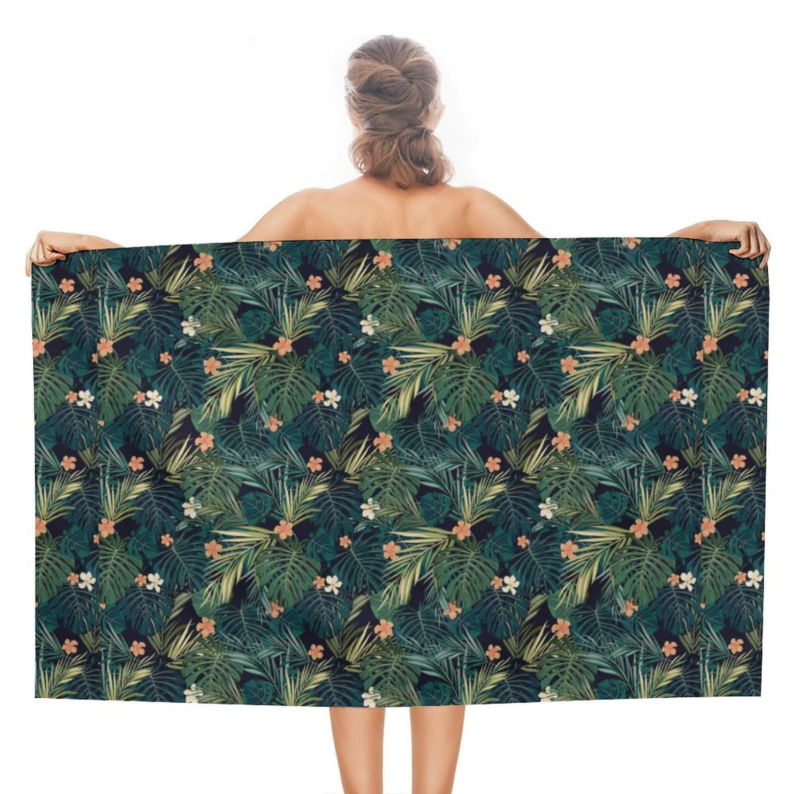 LEDFCVSU Beach Towel, Hawaiian Palm Tree Bath Towel, Absorbent Towel for Swimming, Sports, Travel