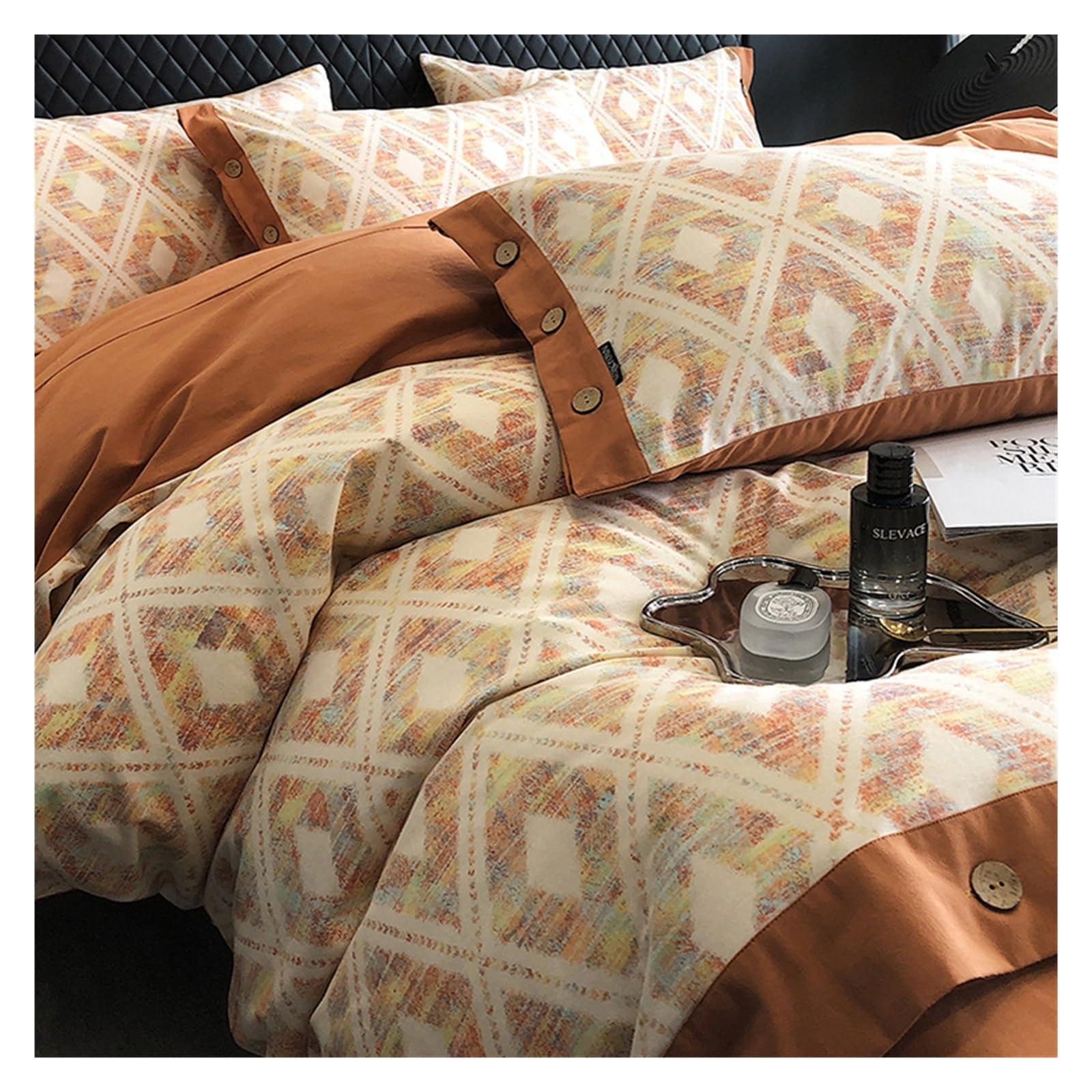 Housse de couette toutes saisons en coton pour lit double de 2 mètres