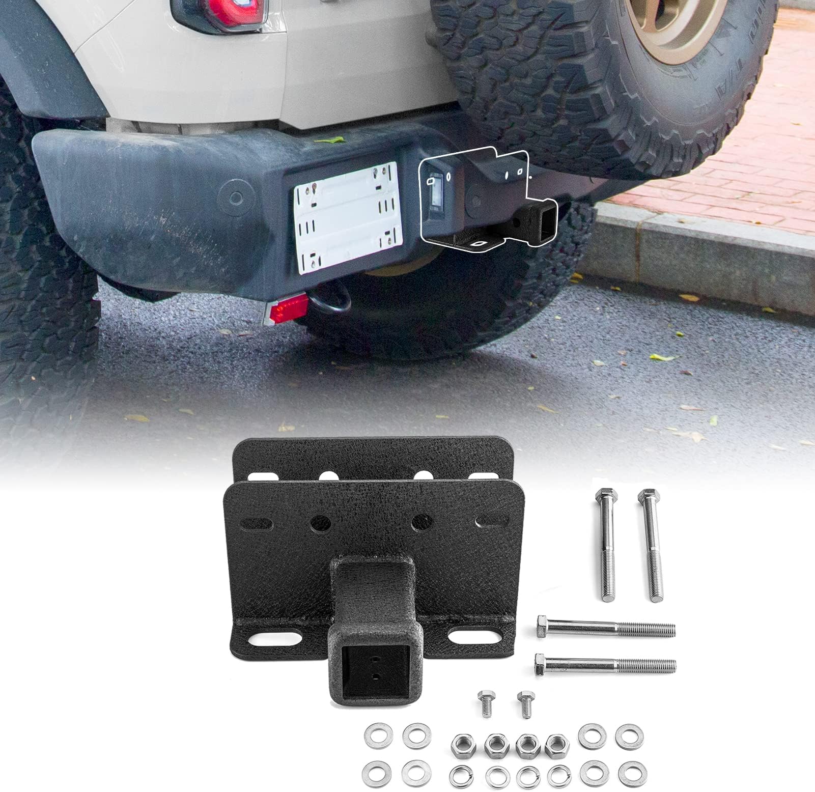 Wsays 2" Tow Hitch Receiver, Class 3 Towing Trailer Hitches