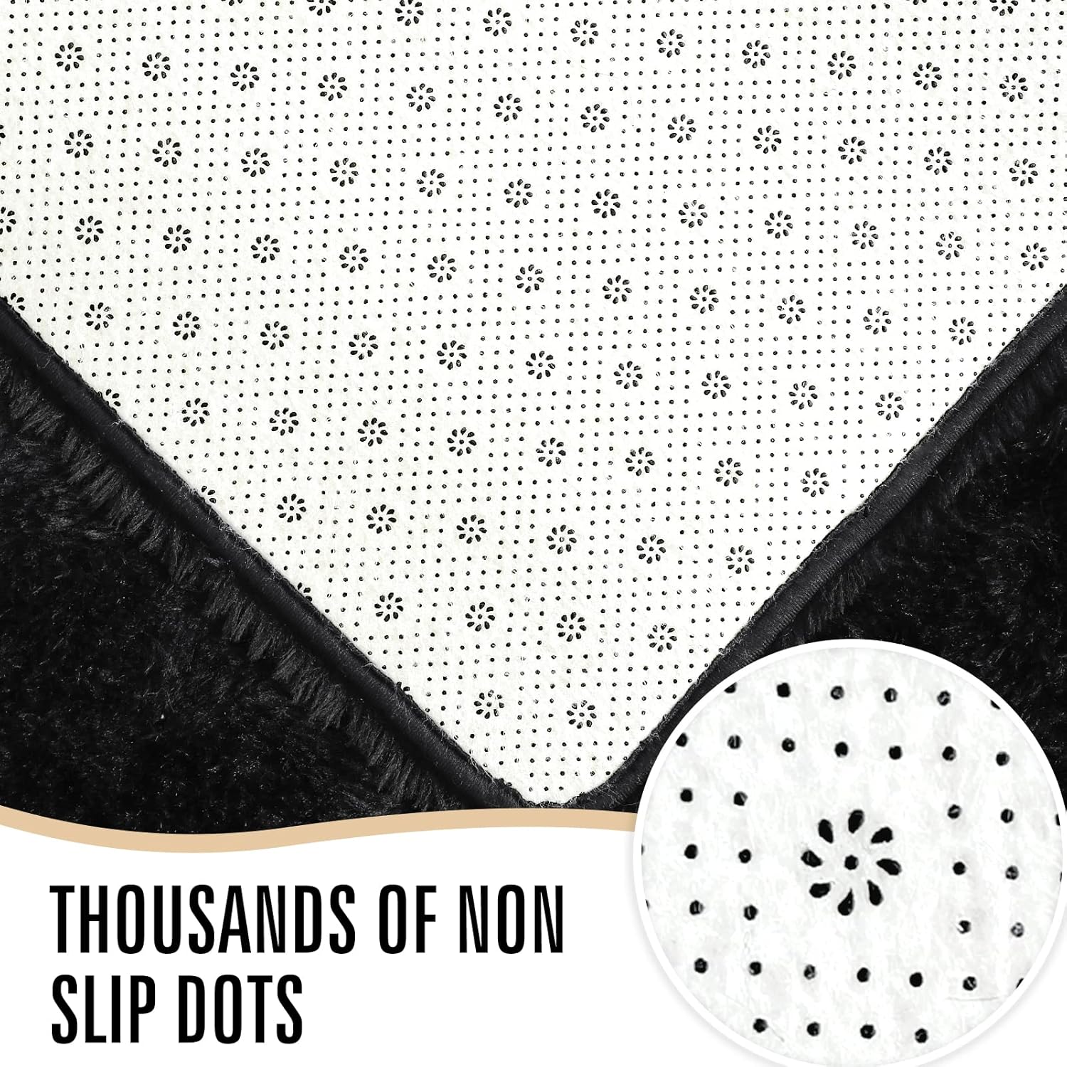 LOCHAS Ultra Soft Indoor Modern Area Rugs Fluffy Living Room Carpets for Children Bedroom Home Decor Nursery Rug 8 x10 Feet, Black