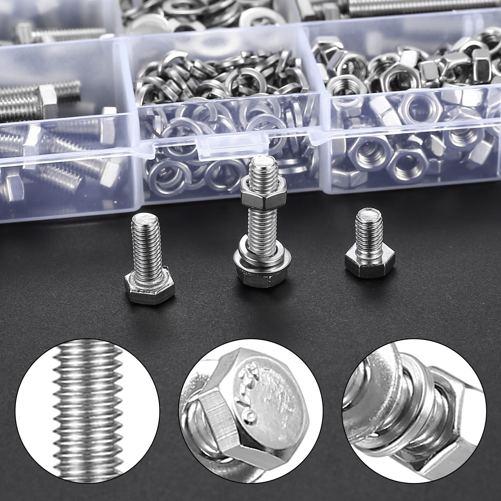 512 Pcs M5 Bolts and Set, M5 Flat Hex Bolts Sets, Metric Assorted Nuts and Screws Assortment - Image 4