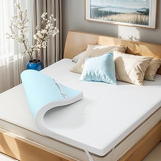 Subrtex Mattress Topper, Gel-Infused Memory Foam Mattress Topper, High Density Bed Topper Pad with Breathable Removable Cover, CertiPUR-US Certified for College and Dorm (2 Inch, Twin XL)