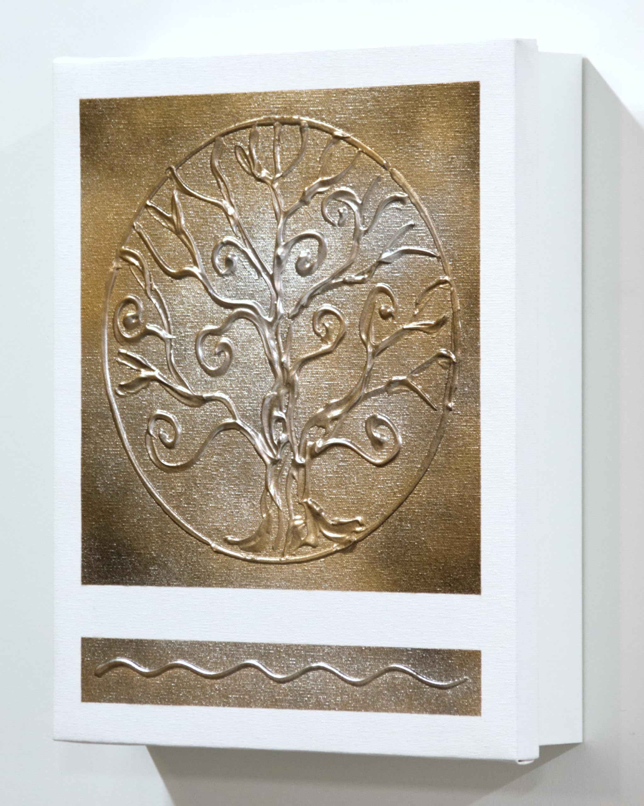 Cuadroexpres - Armario para Llaves, Pintado a Mano, Decorativa, Árbol de la Vida, Medidas 26x31x6 cm, 100% Original, En Blanco, Incluye Tacos y Tornillos para Fijar en la Pared.