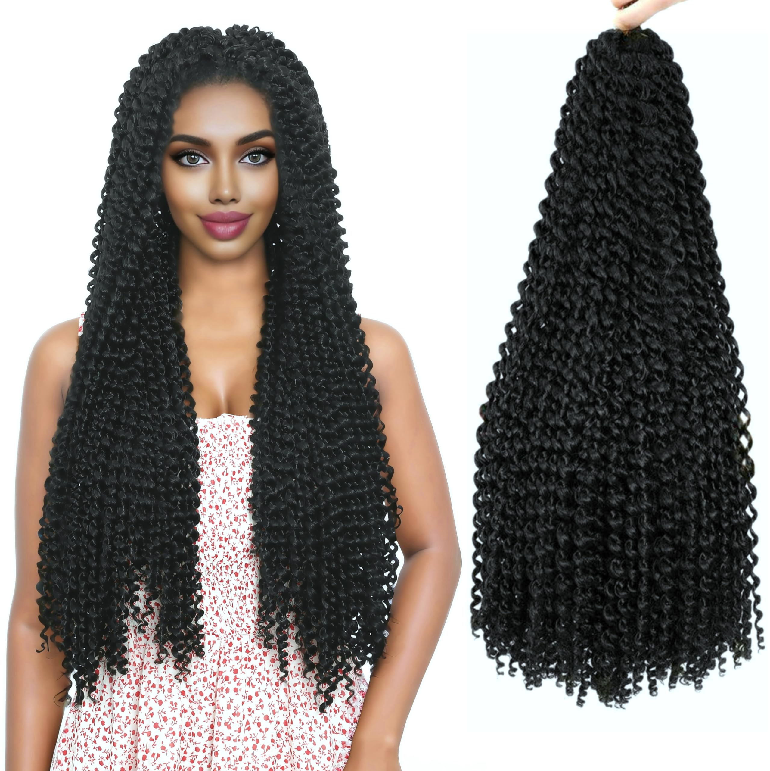 Passion Twist Hair 24 Inch 7 Packs Pre Looped Water Wave Crochet Hair Pre Twisted Spring Bohemian Braids for Black Women