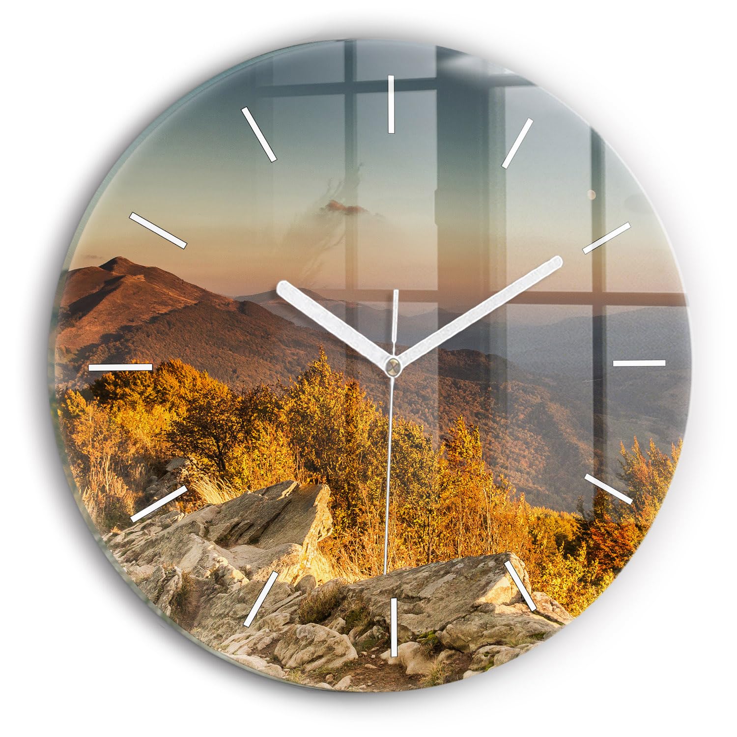 Horloge en verre 30 cm Wallfluent moderne silencieuse style élégant