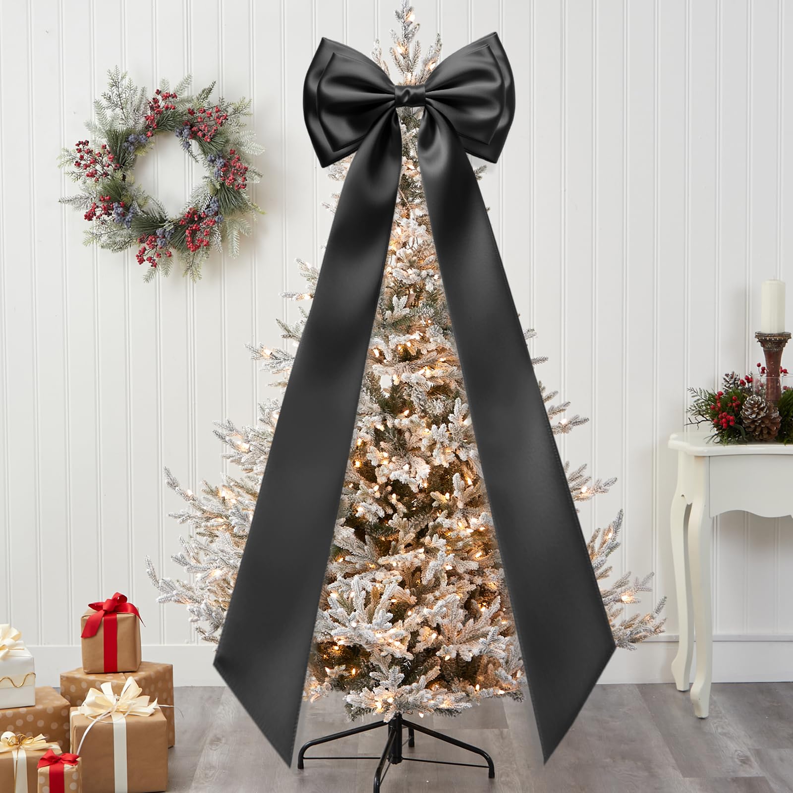 AZEAM Decorazione a fiocco gigante, grande fiocco per sfondo con nastro posteriore, 200 x 50 cm, grandi fiocchi in raso per decorazione, fiocchi per coquette, decorazione per feste di compleanno