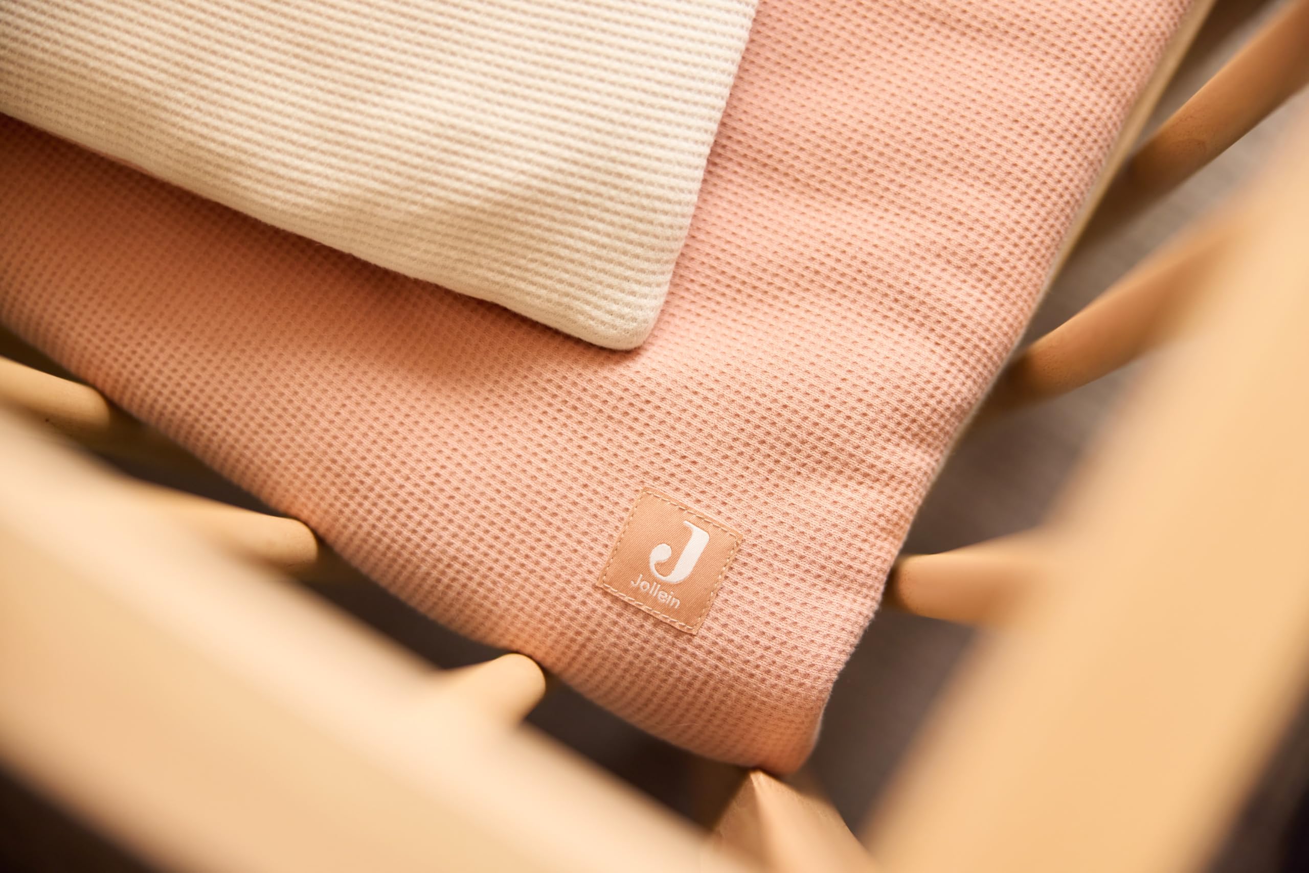 Jollein Tapis de parc - Little Waffle - 100 x 100 cm - Light Terra/Sand - fond de parc - 95% coton 5% élasthanne - certifié OEKO-TEX - ultra doux - tapis d’éveil bébé