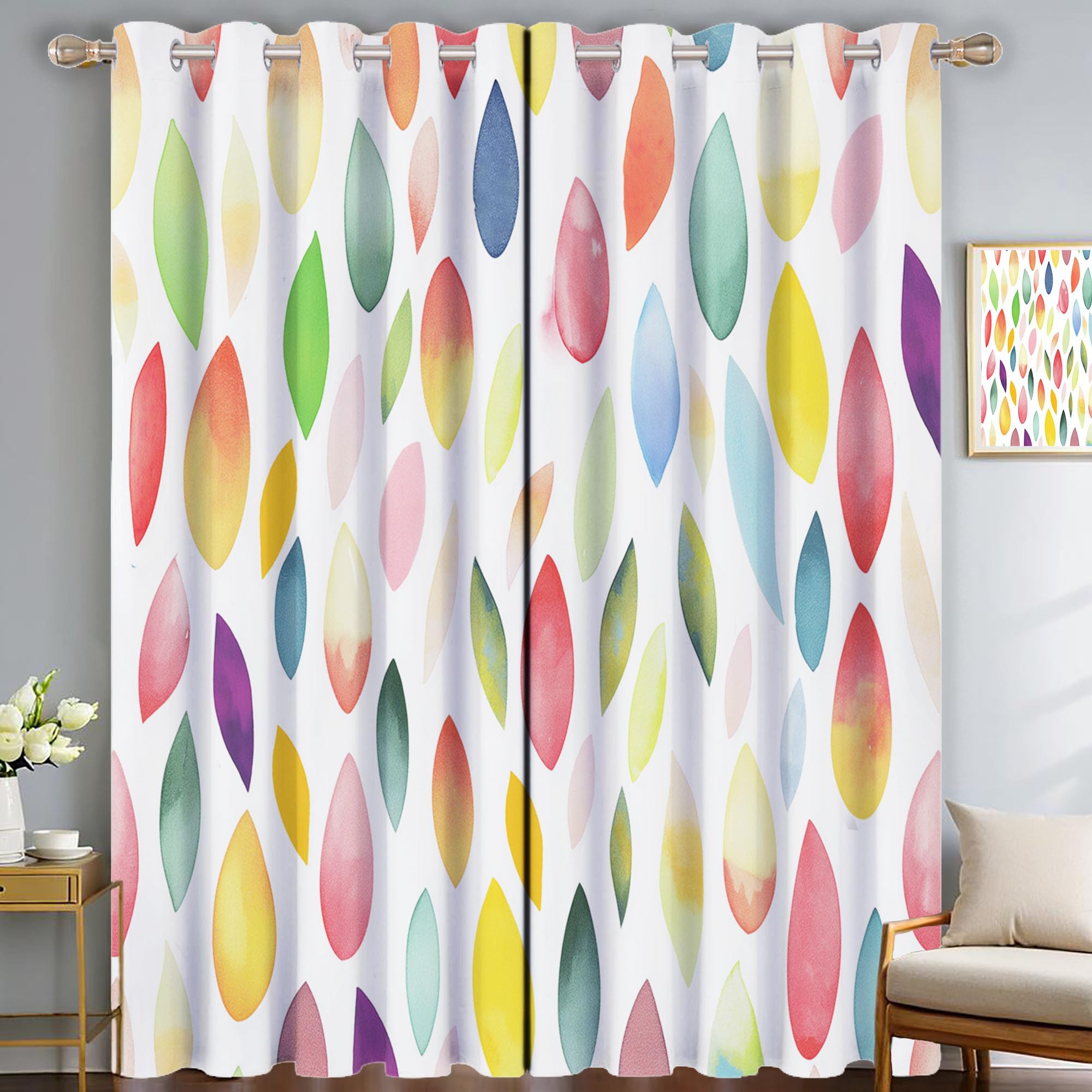 Rideau occultant 140x225 salon isolant thermique à motif de feuilles crème en polyester